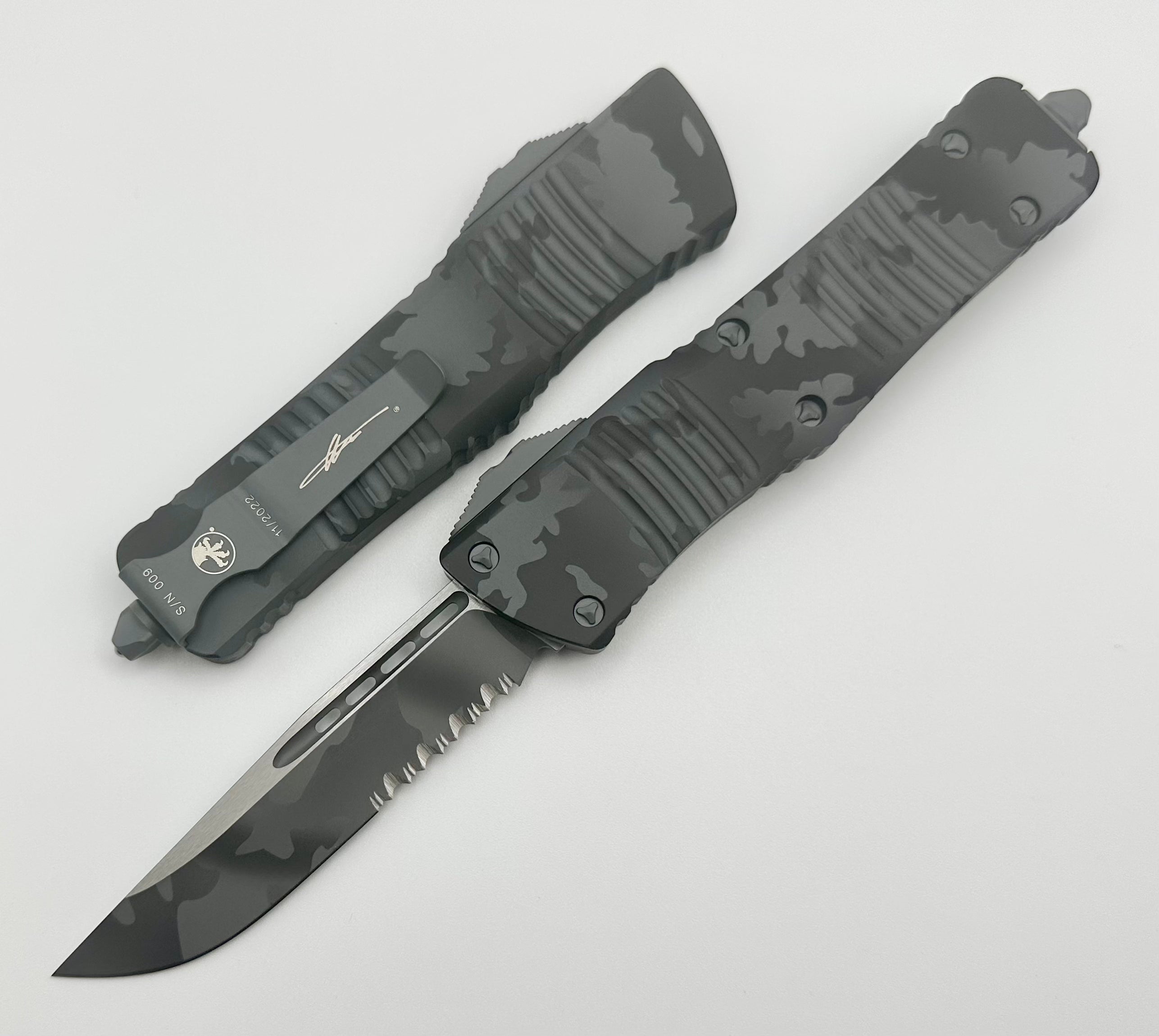 Microtech Combat Troodon Urban Camo Single Edge Partial Serrated 143-2UCS