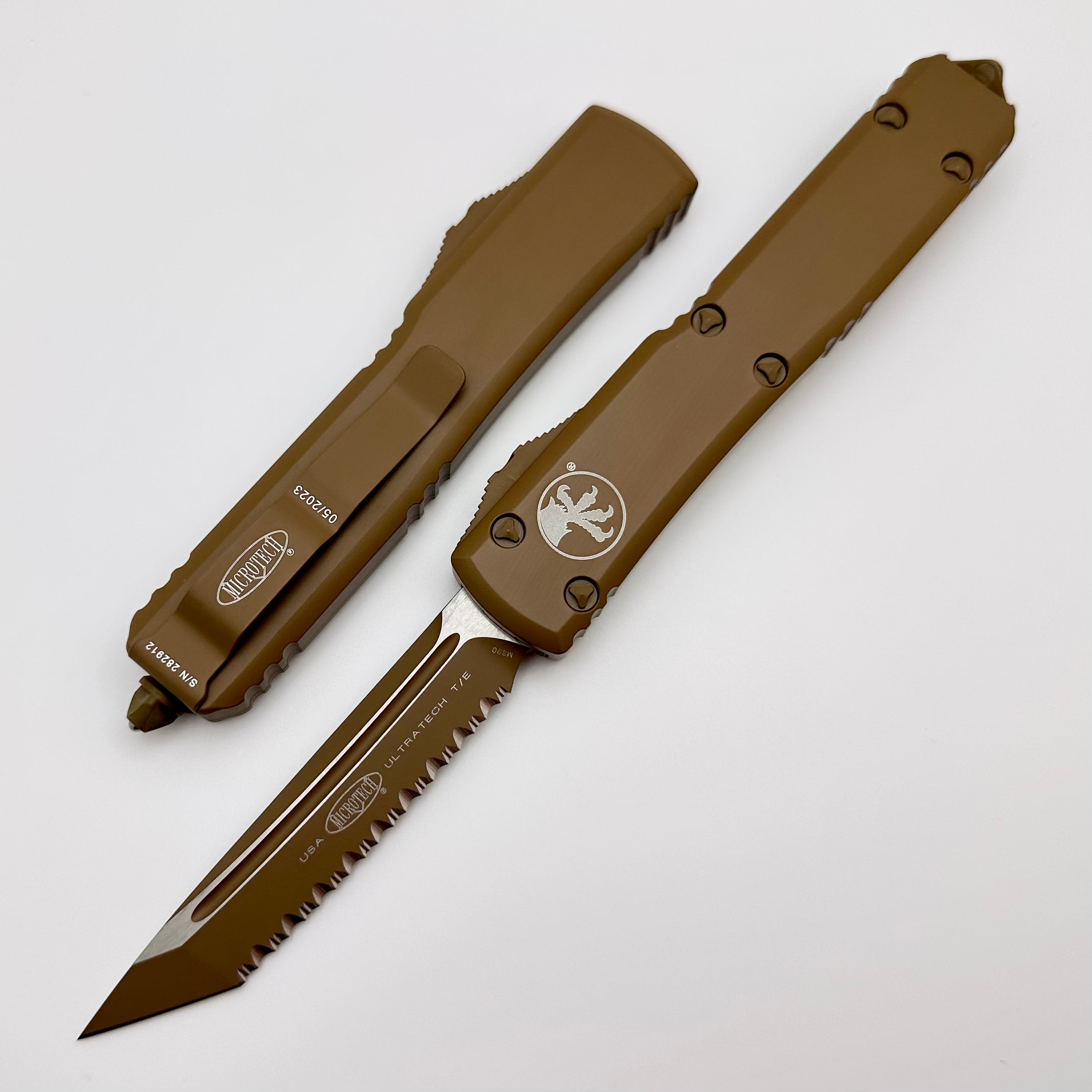 Microtech Ultratech Cerakote Tan Tanto Full Serrated 123-3CTA