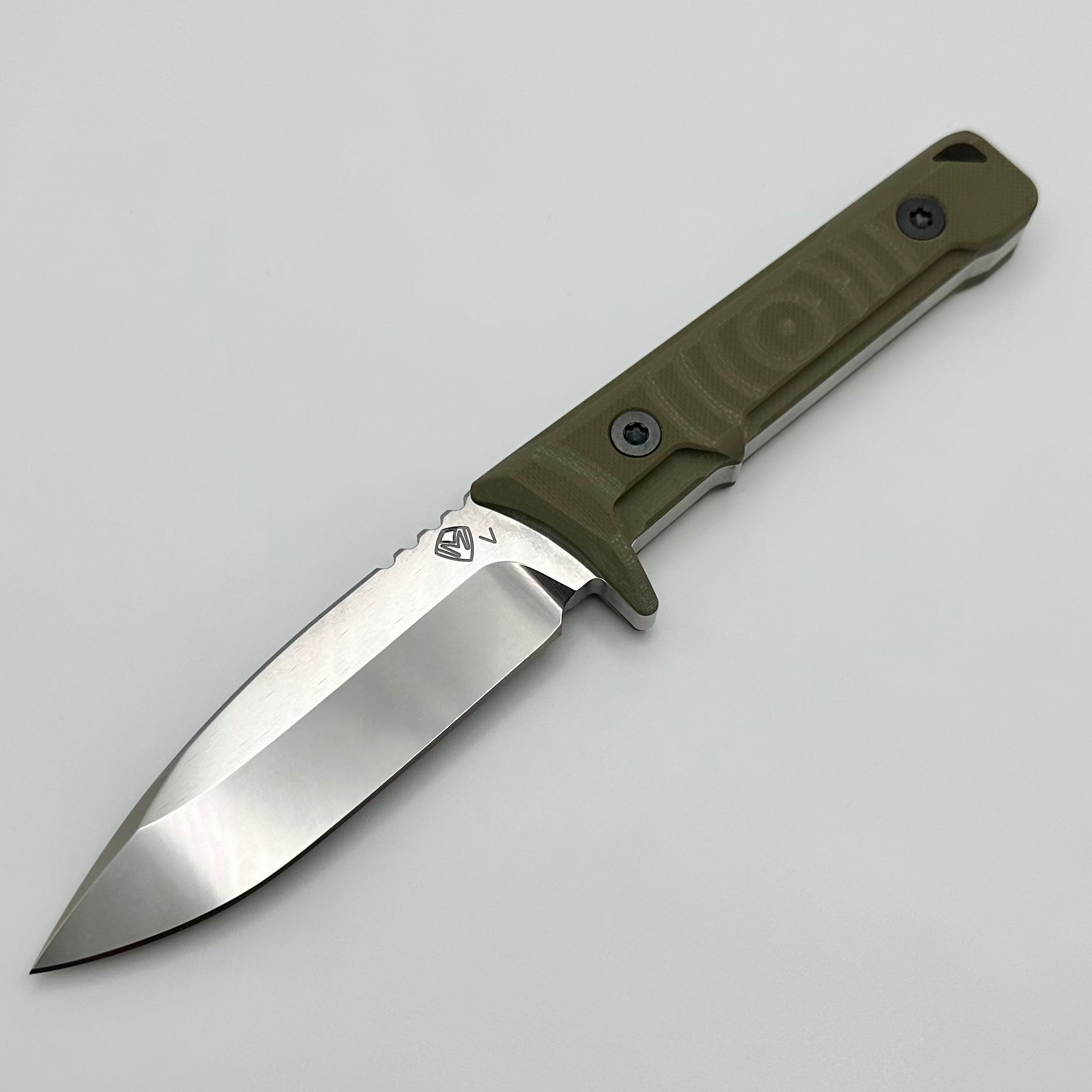 Medford Mizuchi OD Green & Tumbled Polished 20CV Fixed Blade