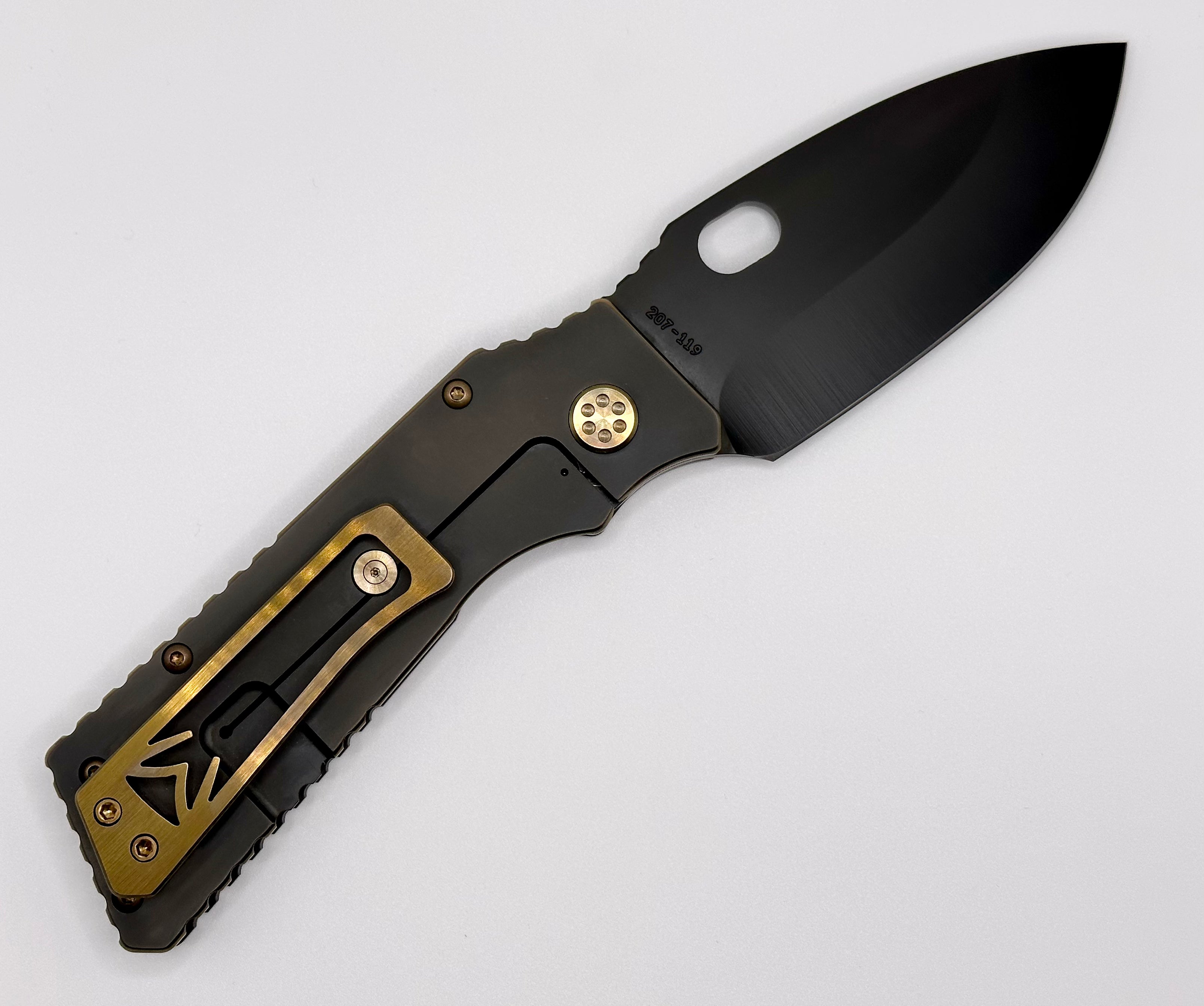 Medford TFF-1 S35VN PVD w/ Bronze Pinstriped Handles & Bronze Hardware/Clip