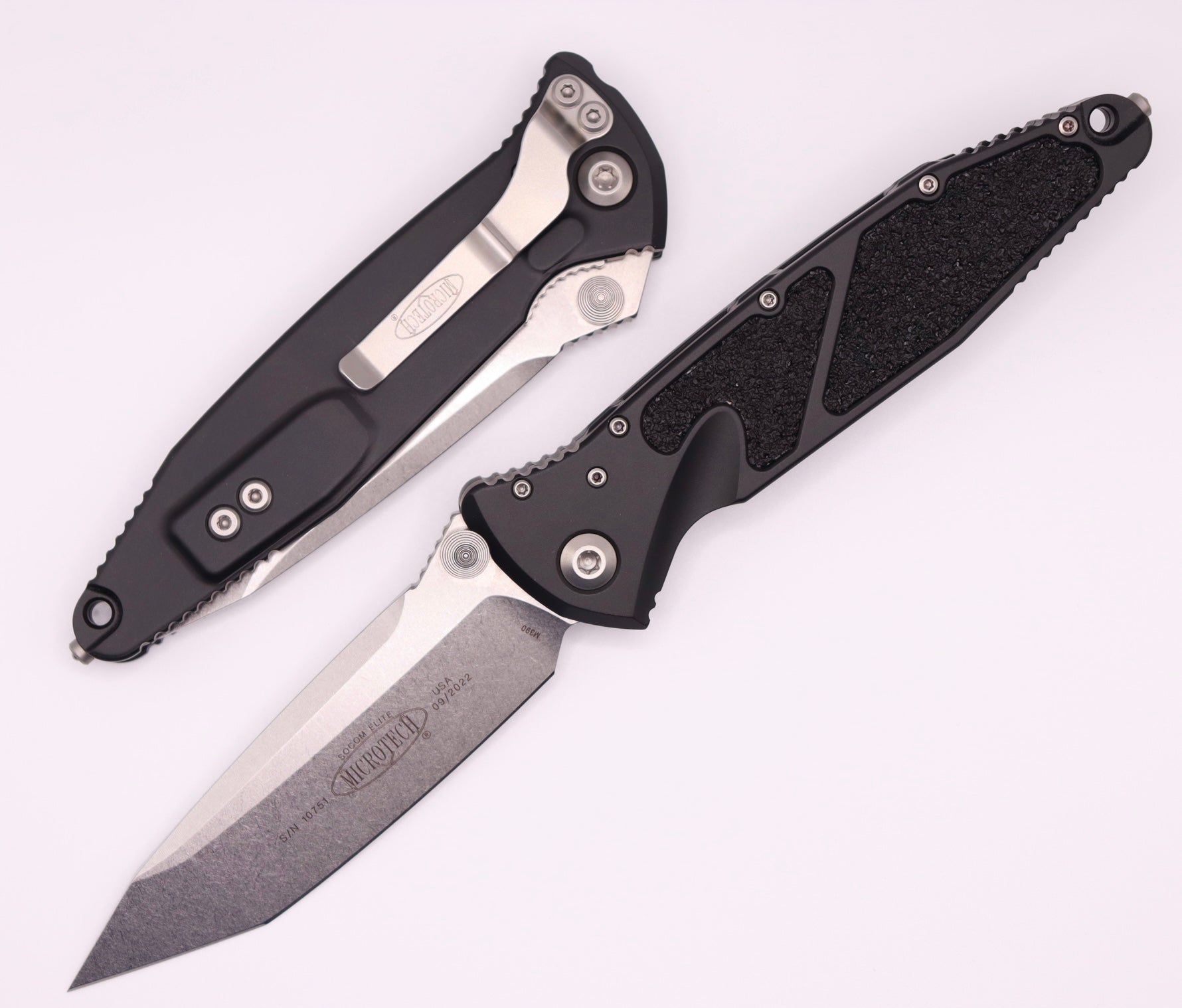 Microtech Socom Elite Tanto Edge Manual Stonewash Standard 161-10