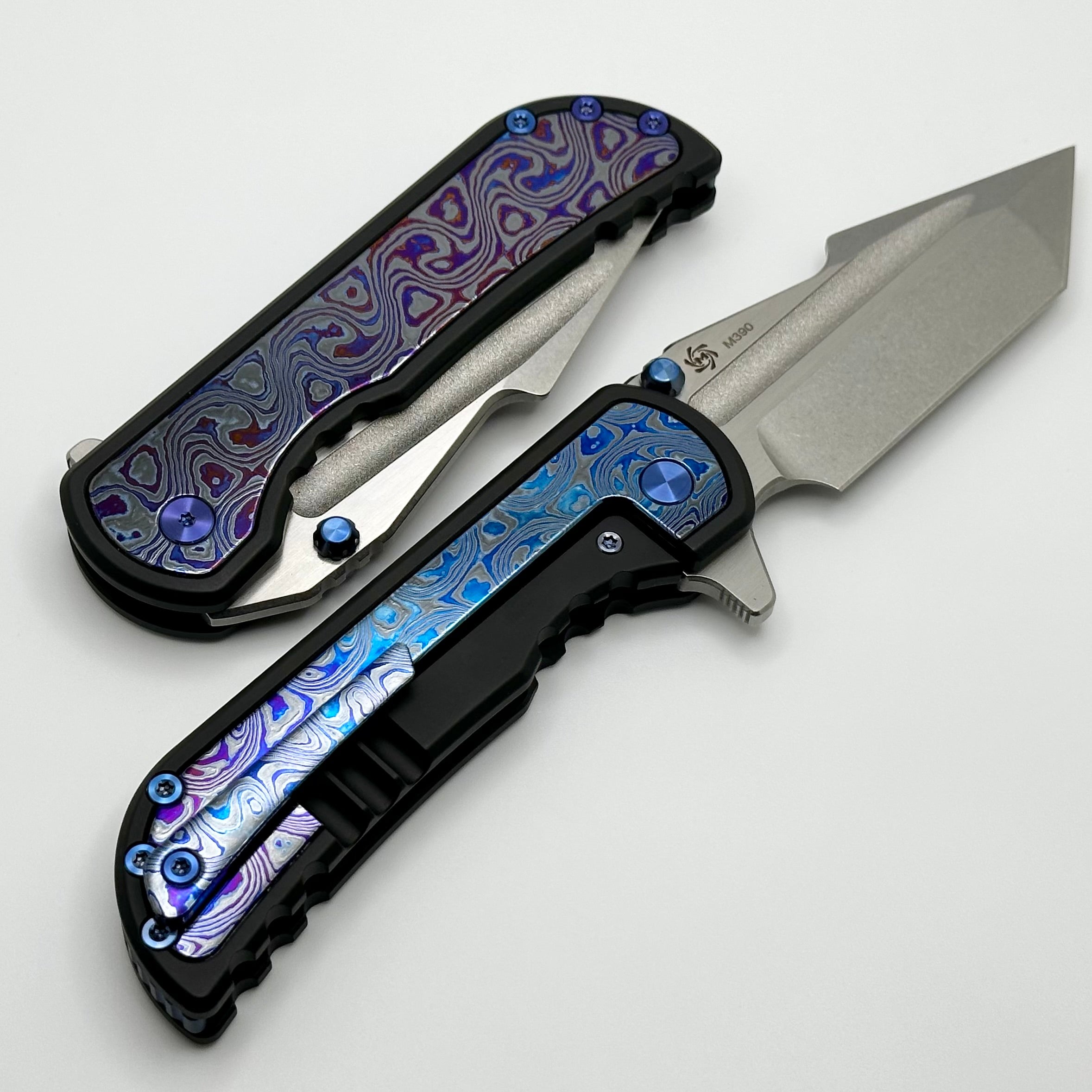 Mechforce Knives Alphahunter Collab Apocalypse w/ Black Timascus Inlays & M390