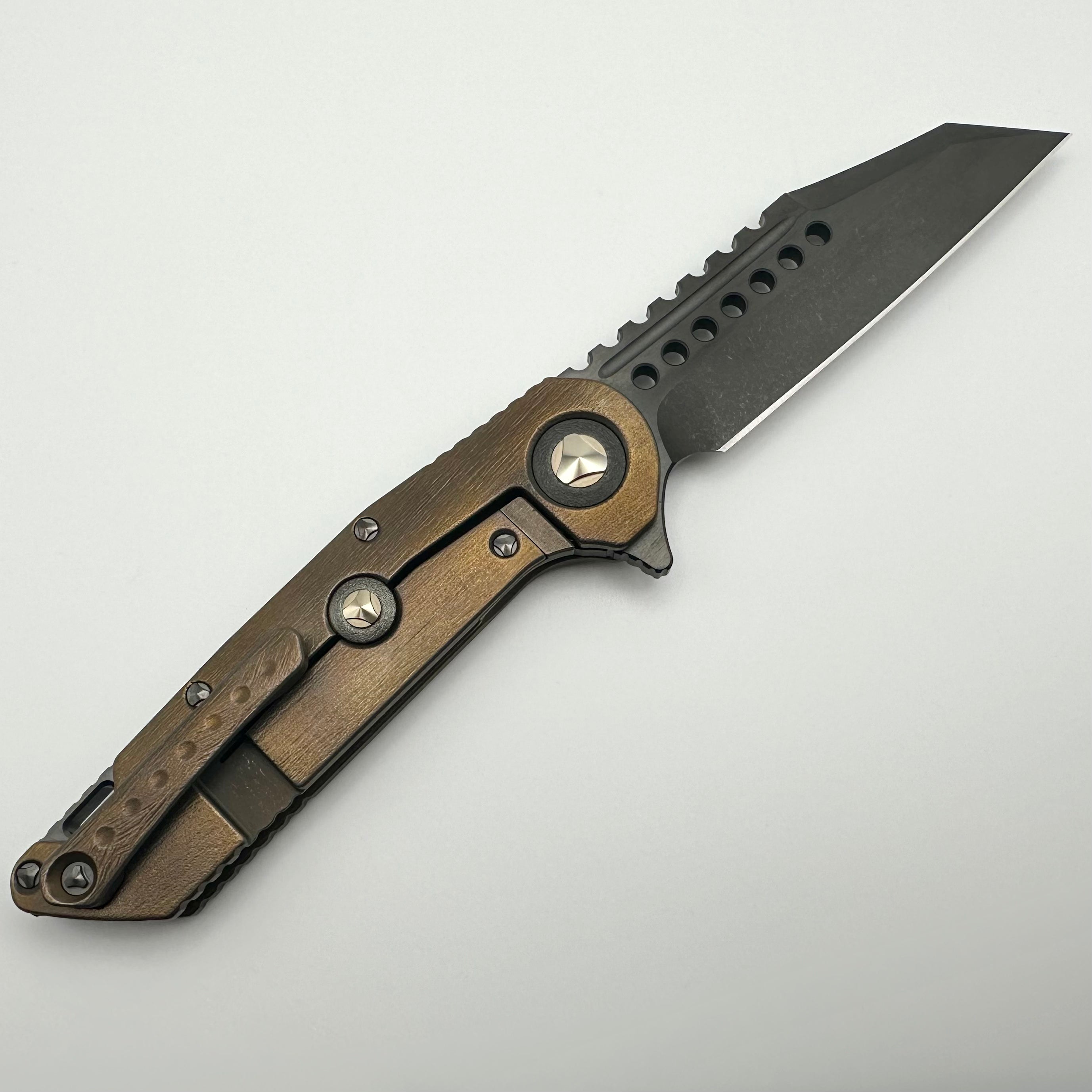 Marfione Custom Knives Warhound DLC Two Tone Apocalyptic w/ Bronze Bark Titanium & DLC Hardware