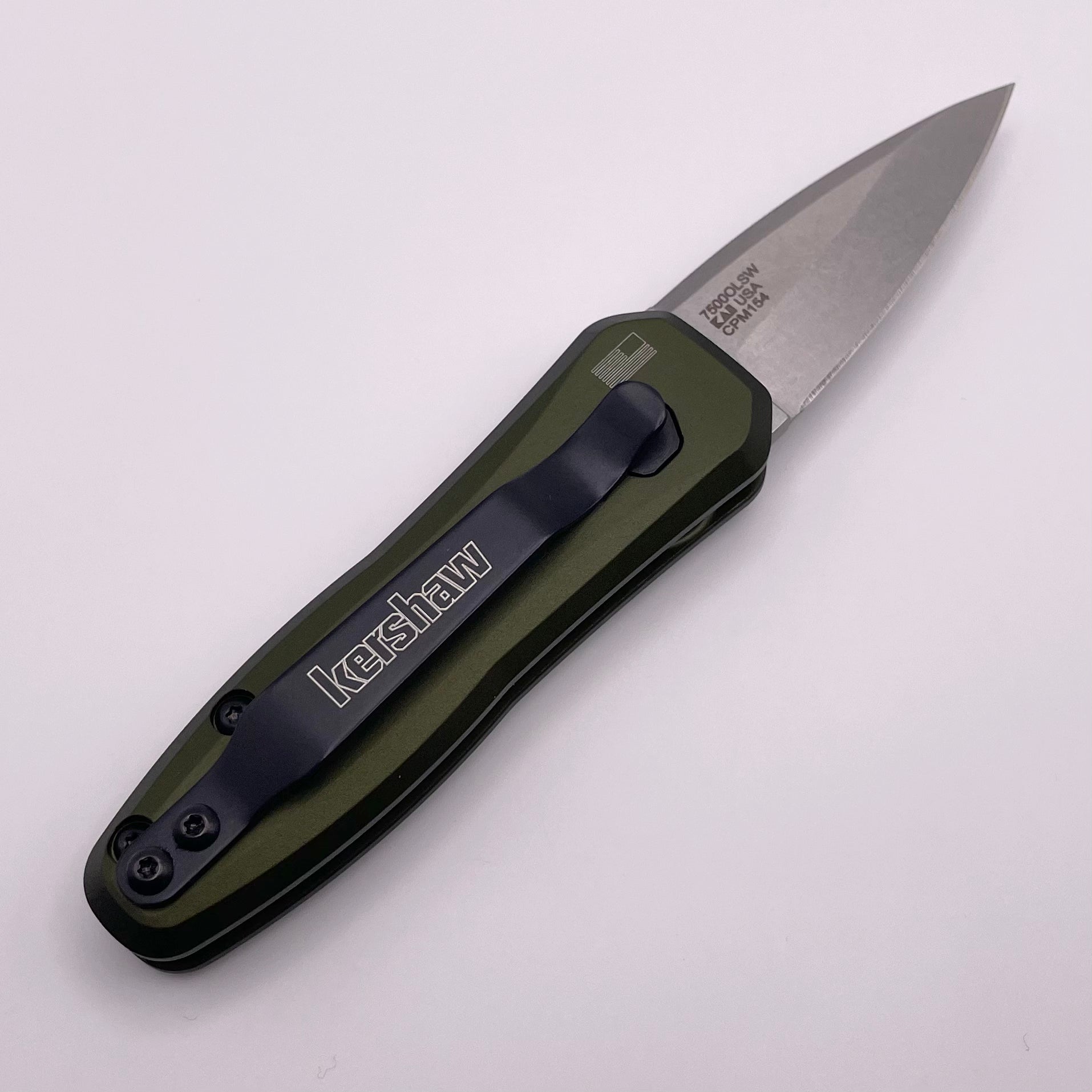 Kershaw Launch 4 Olive Aluminum Handles & Stonewash CPM-154 Blade Distributor Exclusive 7500OLSW