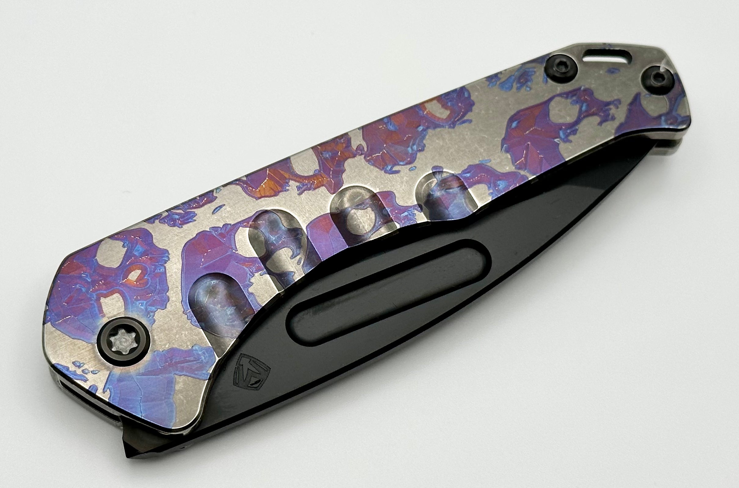 Medford Praetorian Slim PVD S45VN Tanto & Tumbled Skulls Handle w/ PVD Hardware/Clip