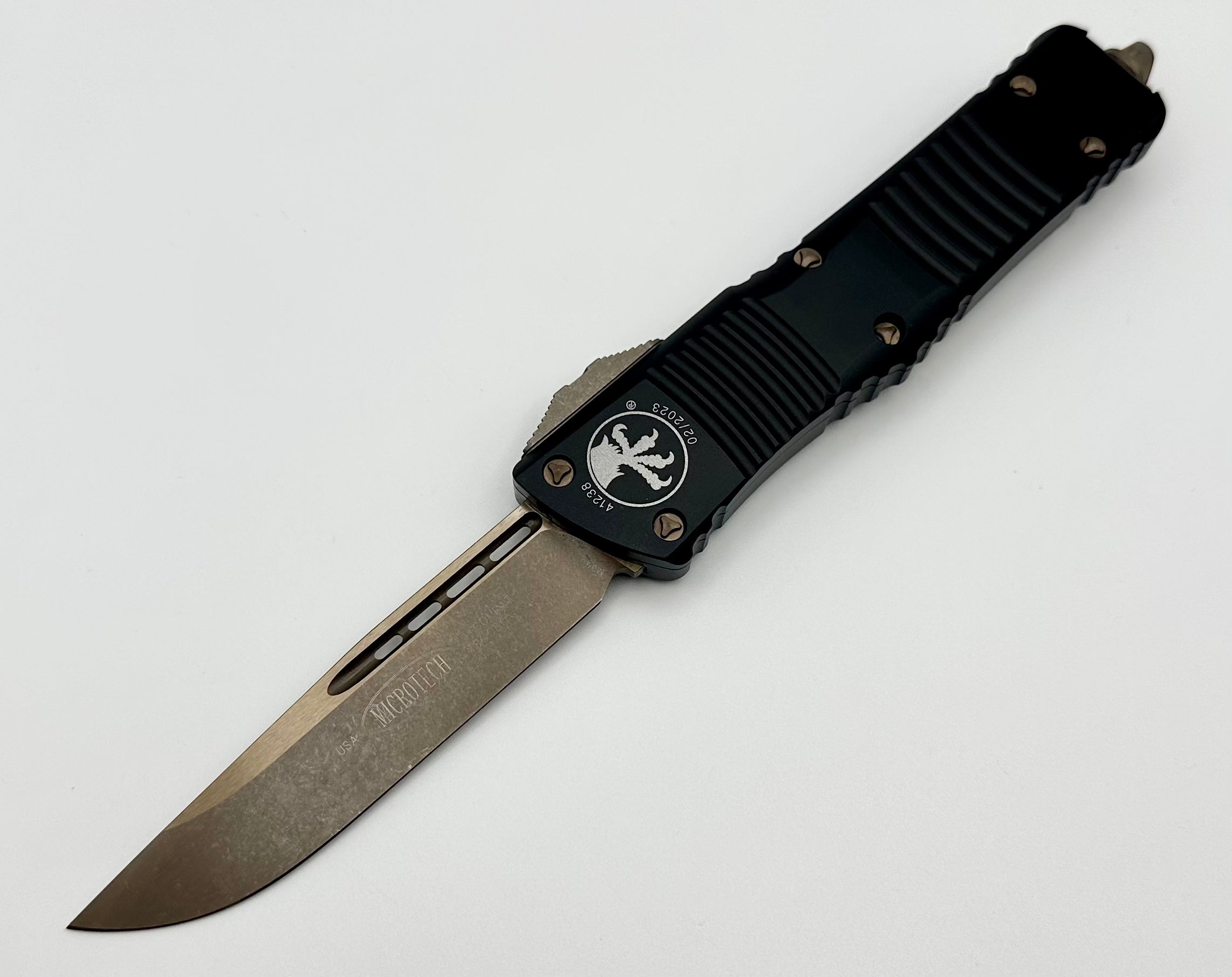 Microtech Combat Troodon Black w/ Single Edge Apocalyptic Bronze Standard 143-13AP