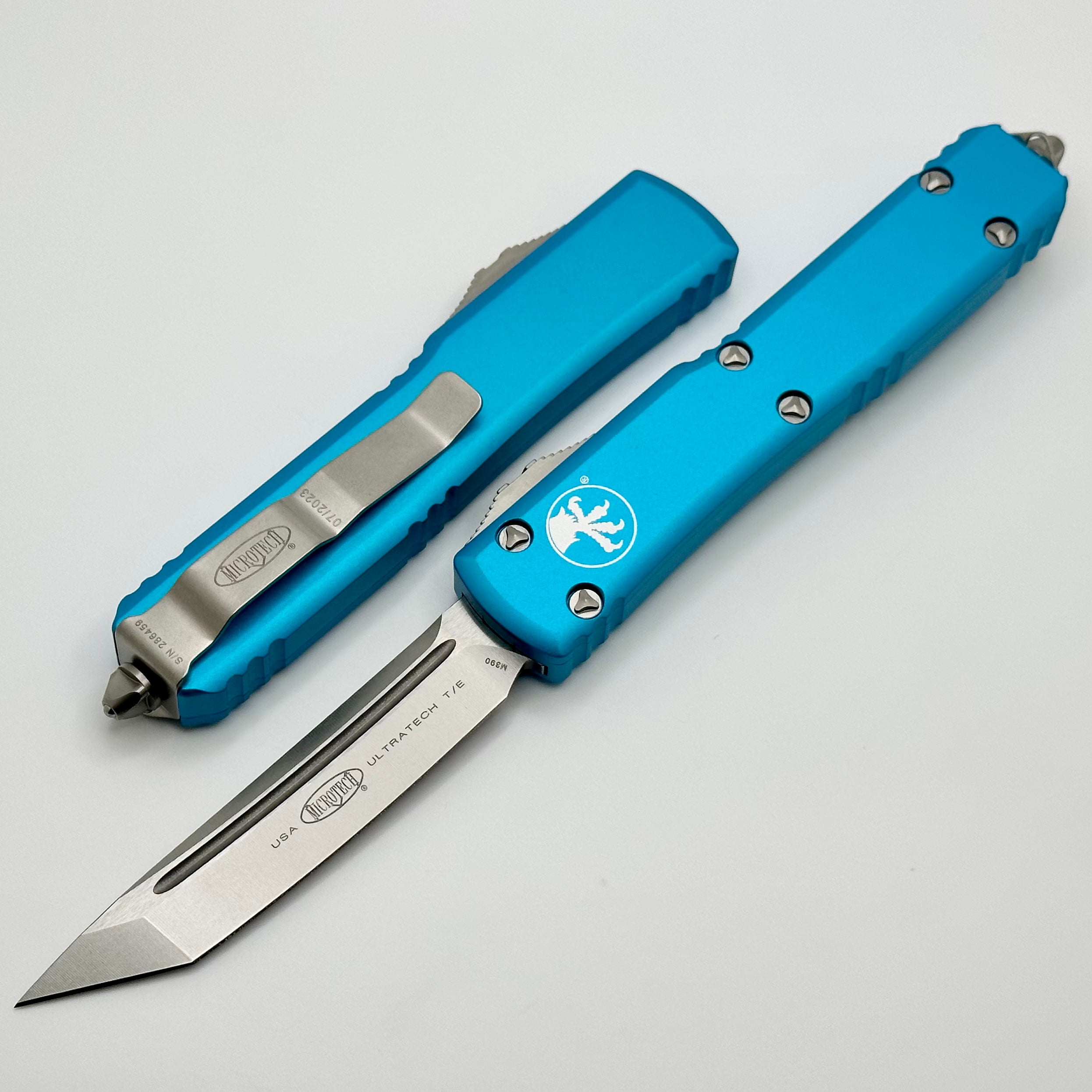 Microtech Ultratech Tanto T/E Stonewash Standard & Turquoise 123-10TQ