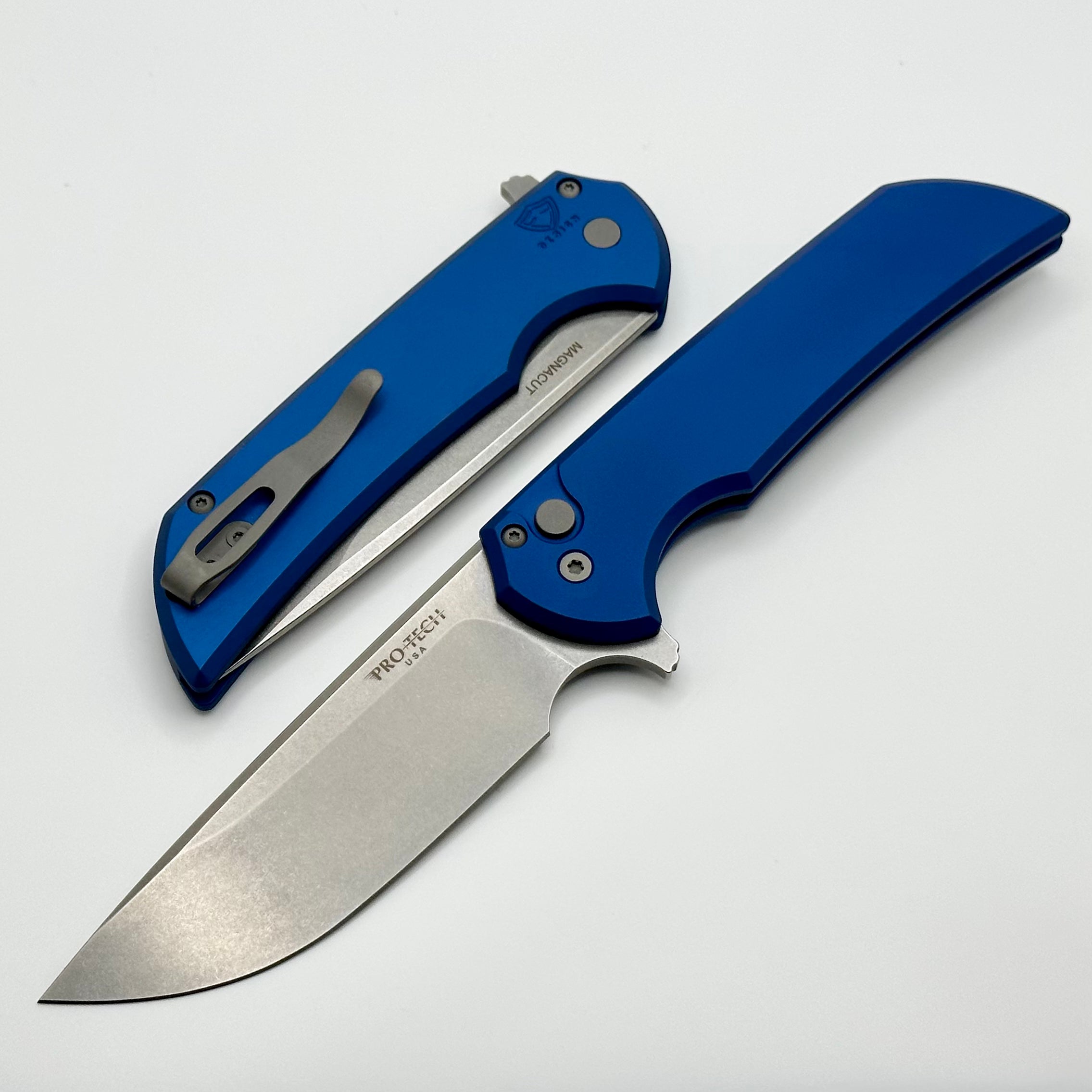 Pro-Tech Mordax Blue Handle & Stonewash MagnaCut MX101-BLUE