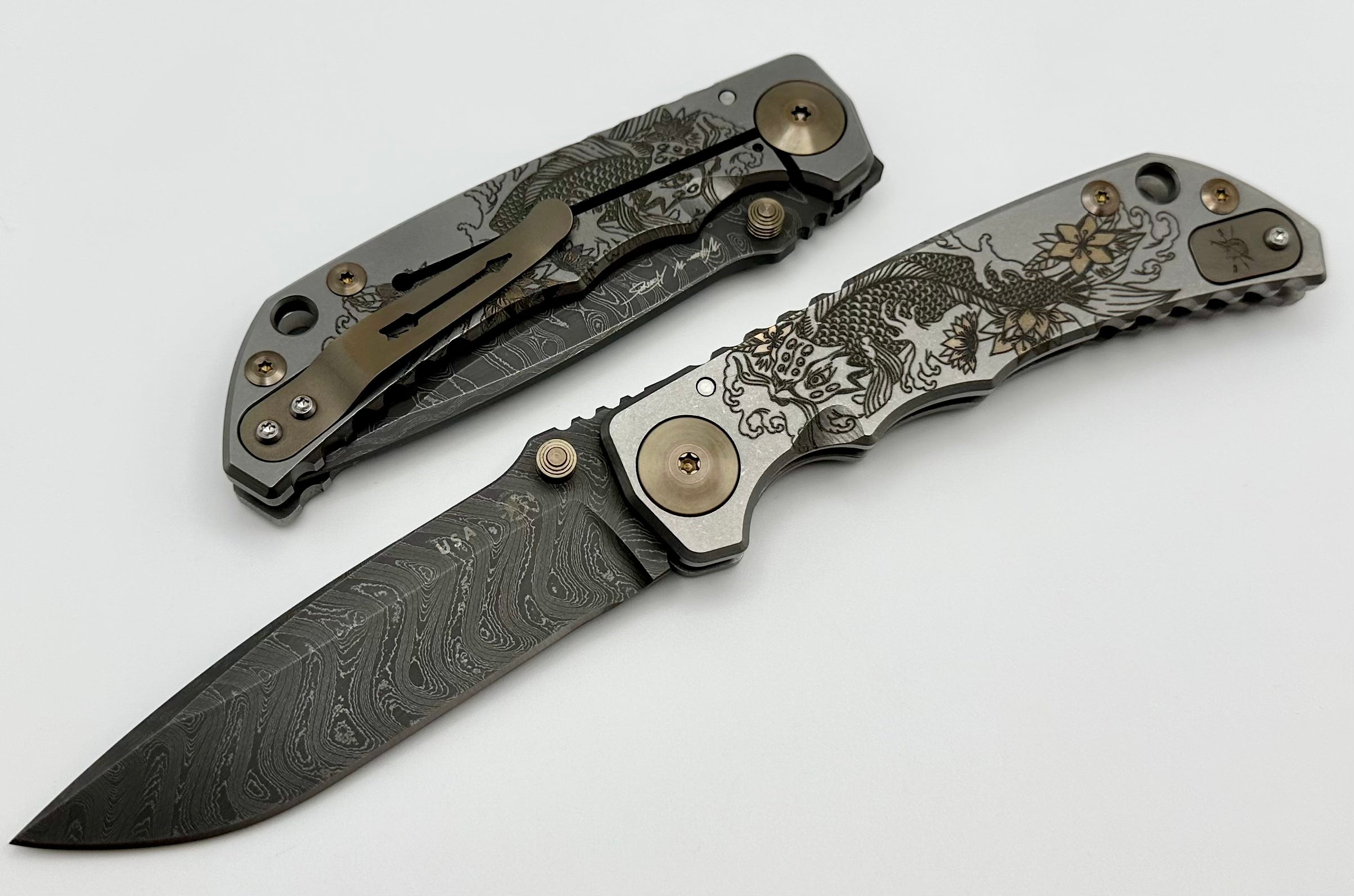 Spartan Blades Harsey Folder 2022 Special Edition Koi Fish w/ Damascus