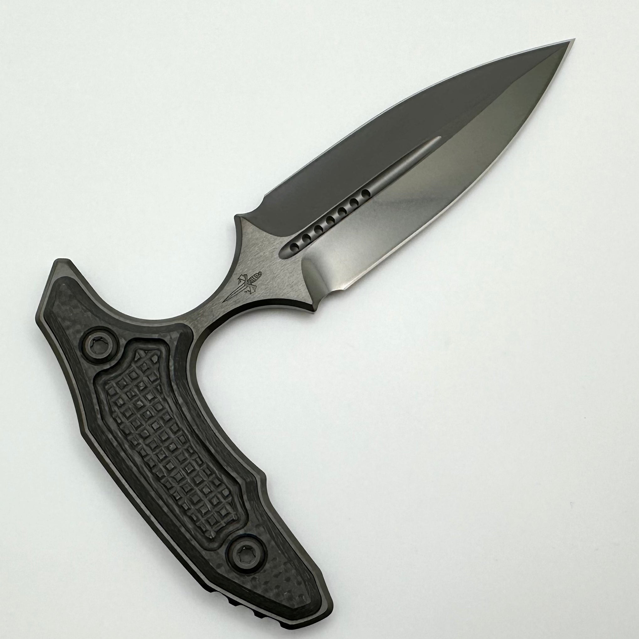 Marfione Custom Knives Hypnotic DLC Stonewash M390 & Carbon Fiber w/ Two Tone Hardware