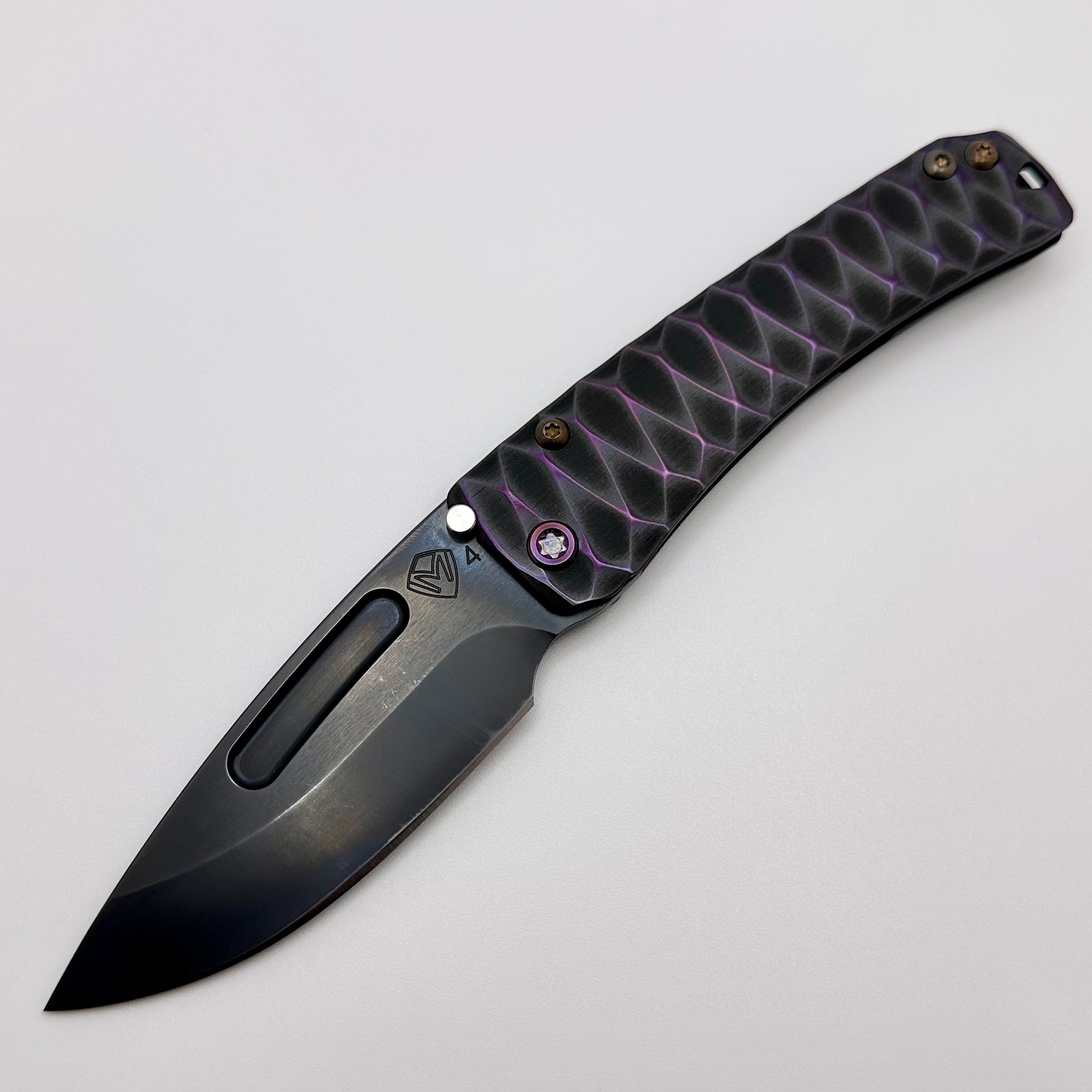 Medford Knife Slim Midi PVD Drop Point S45 & Violet Diamondhead Handles w/ Black/Violet Hardware/Clip