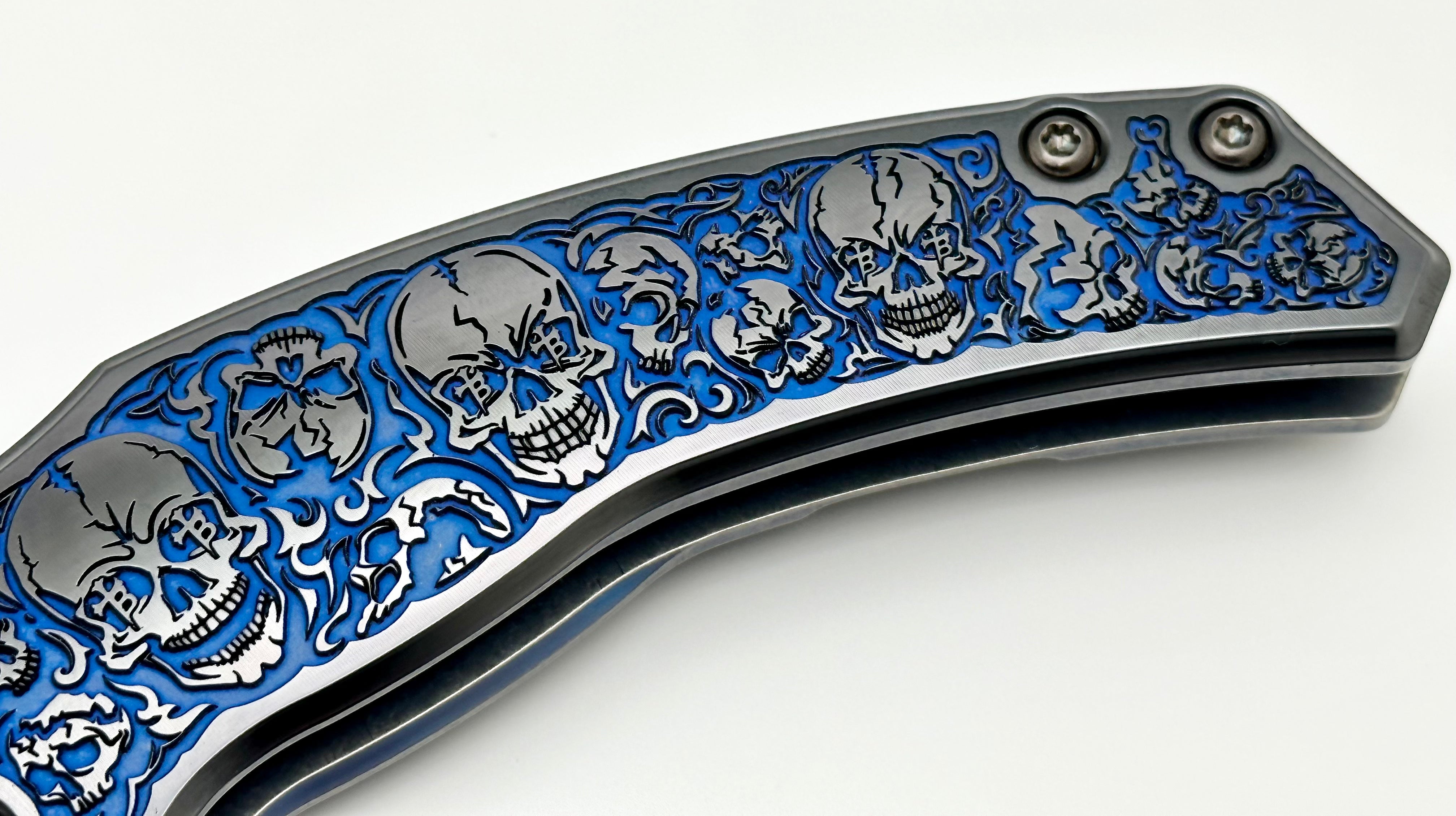 Borka Blades Mike Bond Shylock Blue/Black Hula Skulls & Guru Compound Grind