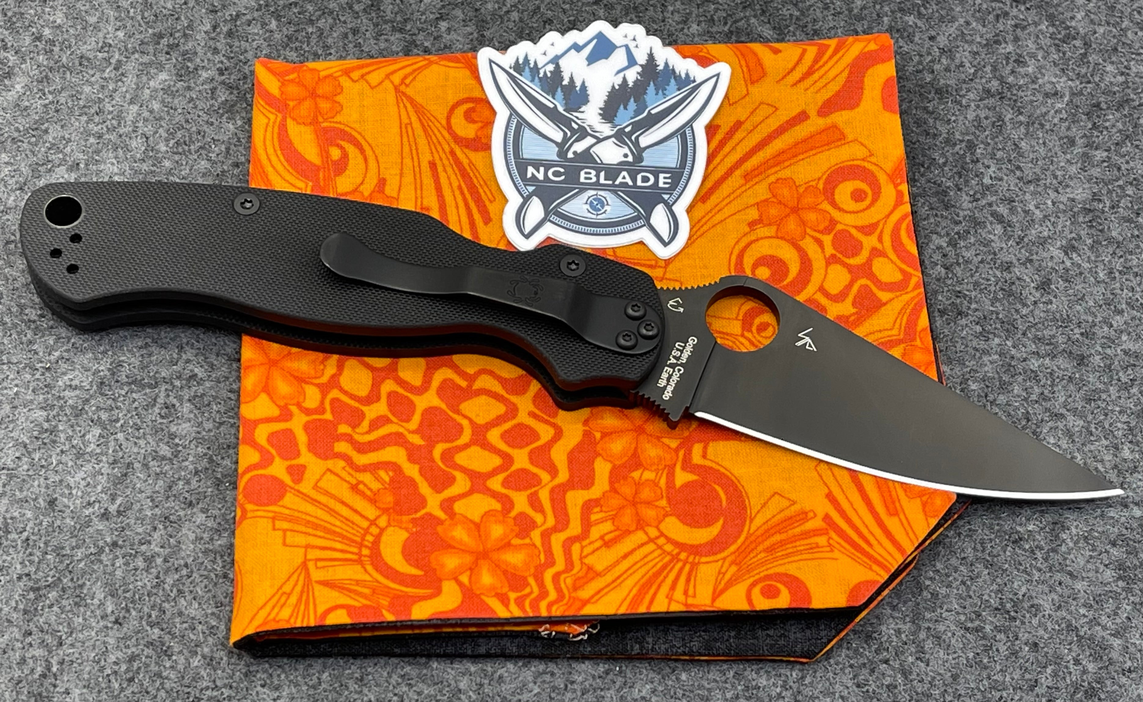 Spyderco Knives Paramilitary 2 PM2 Black G-10 & DLC S45VN C81GPBK2