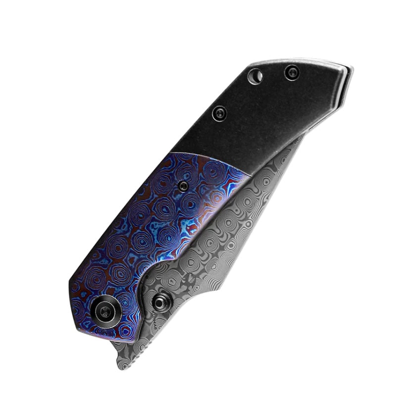 Kansept Knives Fenrir Damascus & Black Stonewash w/ Timascus K1034A8