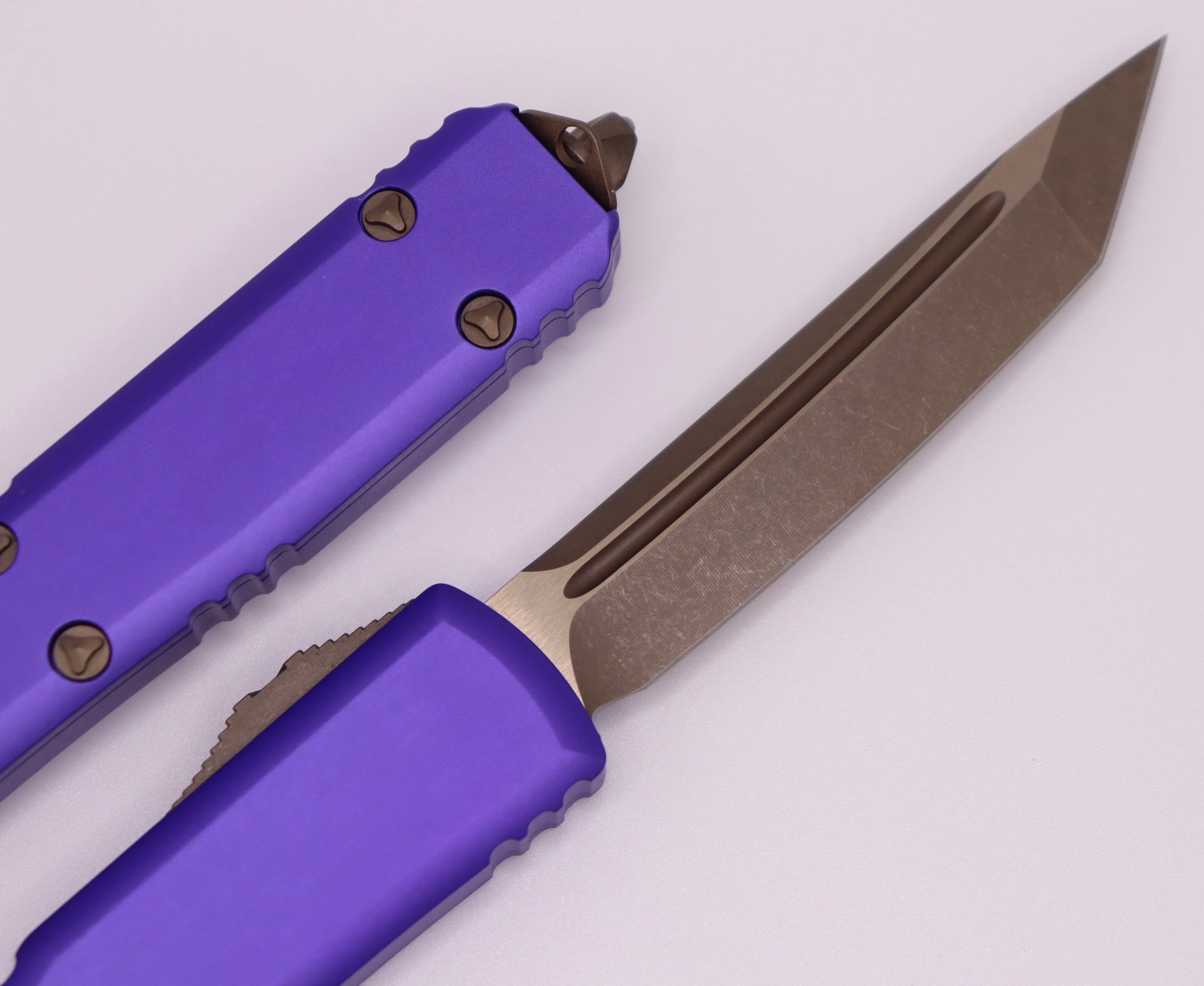 Microtech Ultratech Tanto Bronze Apocalyptic Standard & Purple 123-13APPU