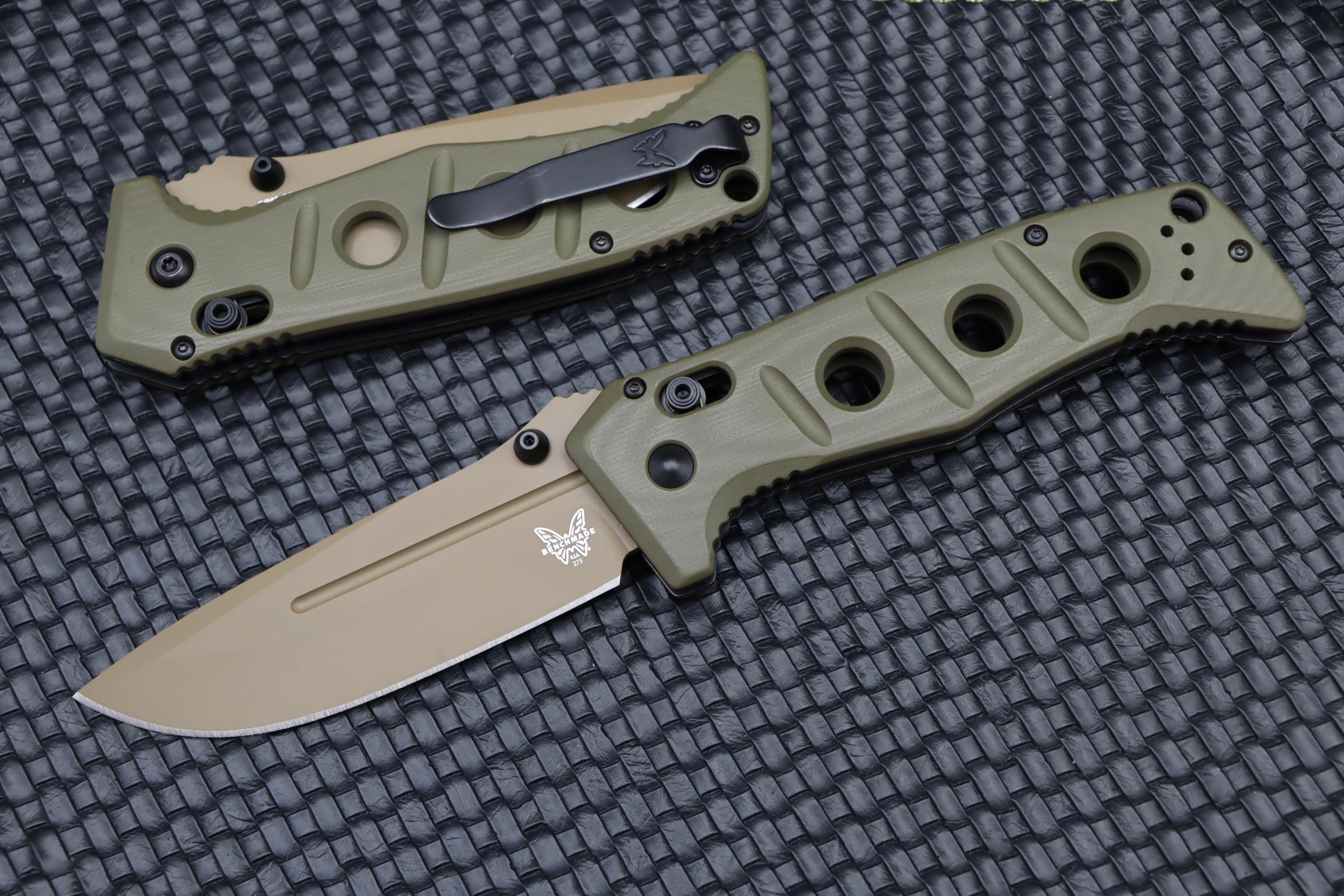 Benchmade Adamas FDE Cruwear & Olive Drab G-10 275FE-2