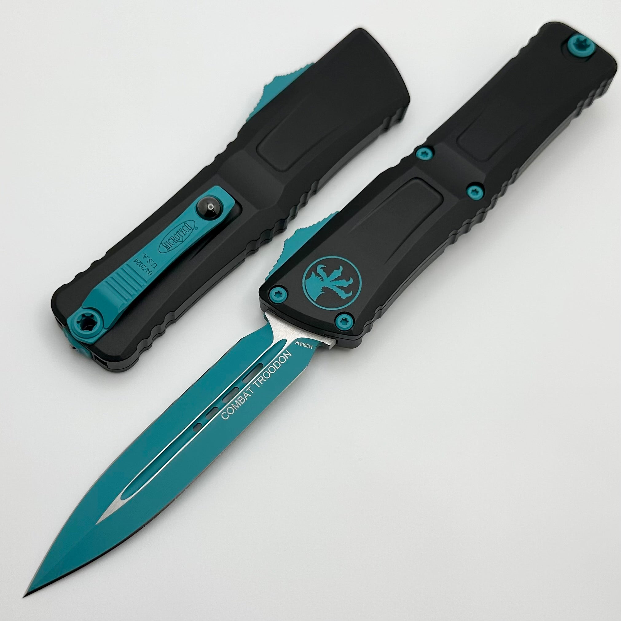 Microtech Knives Combat Troodon Gen III Black D/E w/ Turquoise Accents 1142-1TQSK One Per Household