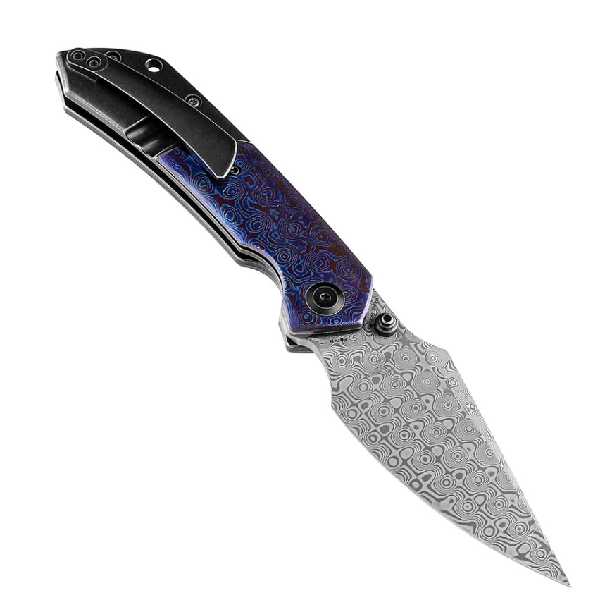 Kansept Knives Fenrir Damascus & Black Stonewash w/ Timascus K1034A8