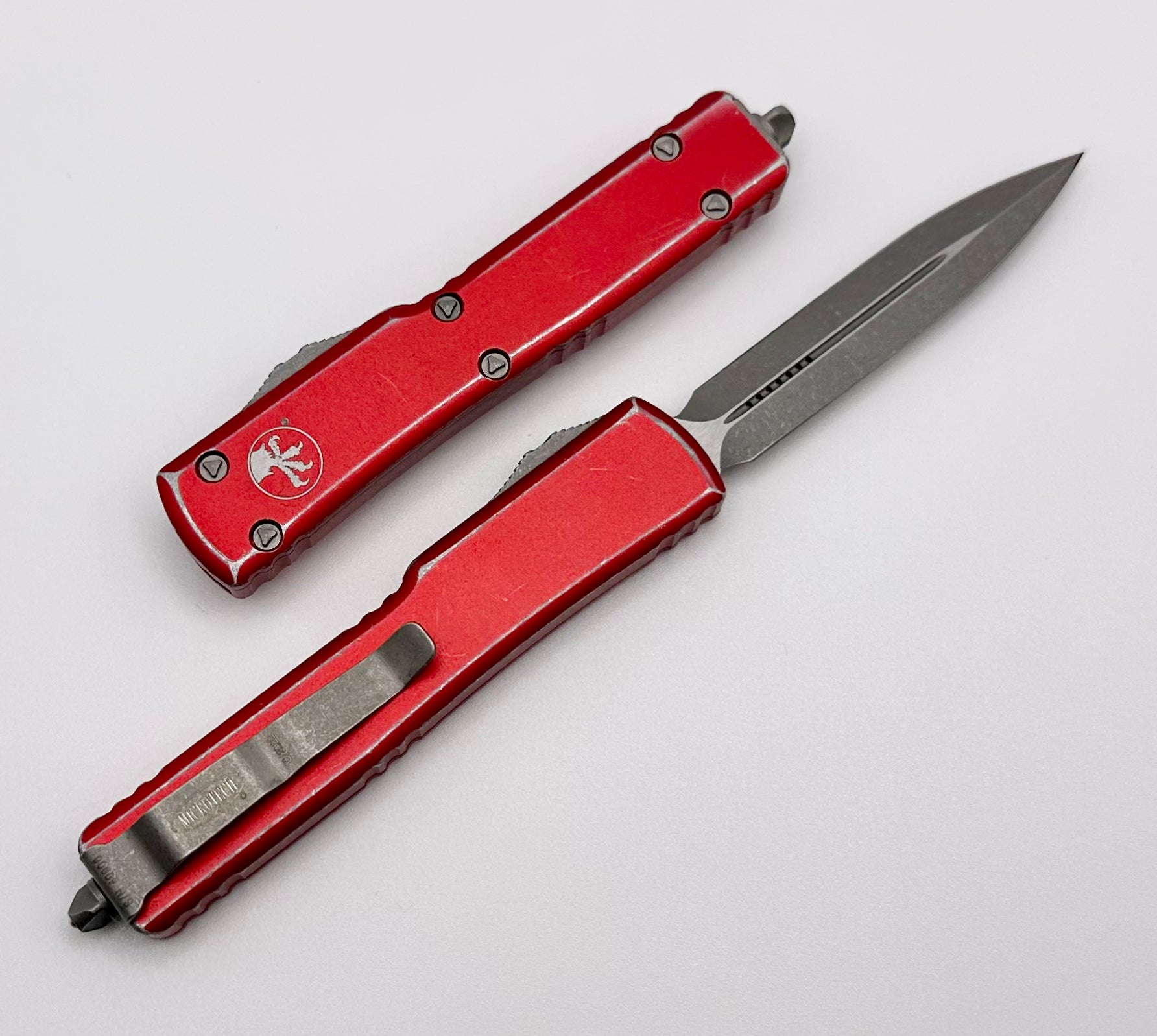 Microtech UTX-70 D/E & Distressed Red 147-10DRD