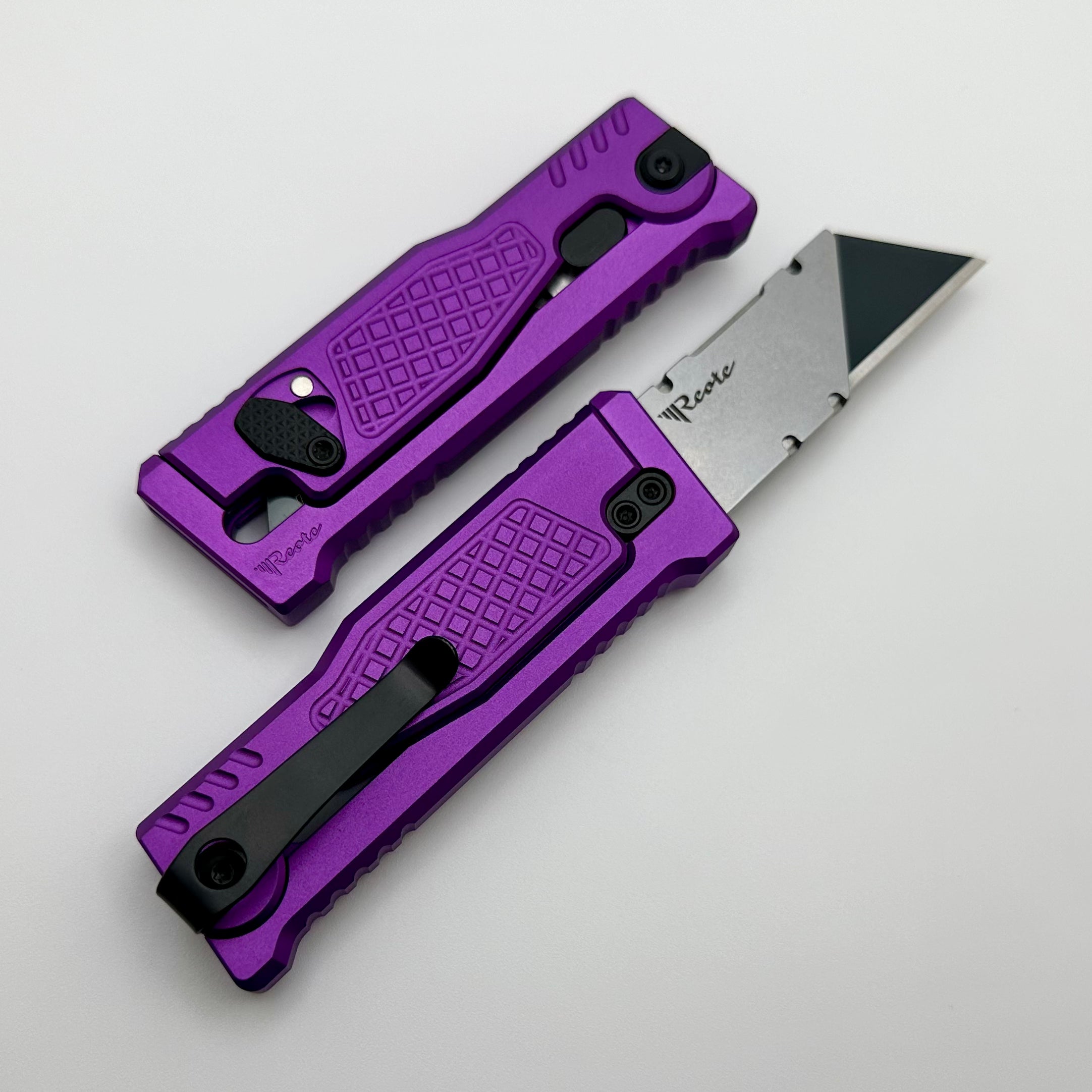 Reate EXO-U Utility Diamond Pattern Purple Aluminum Handle