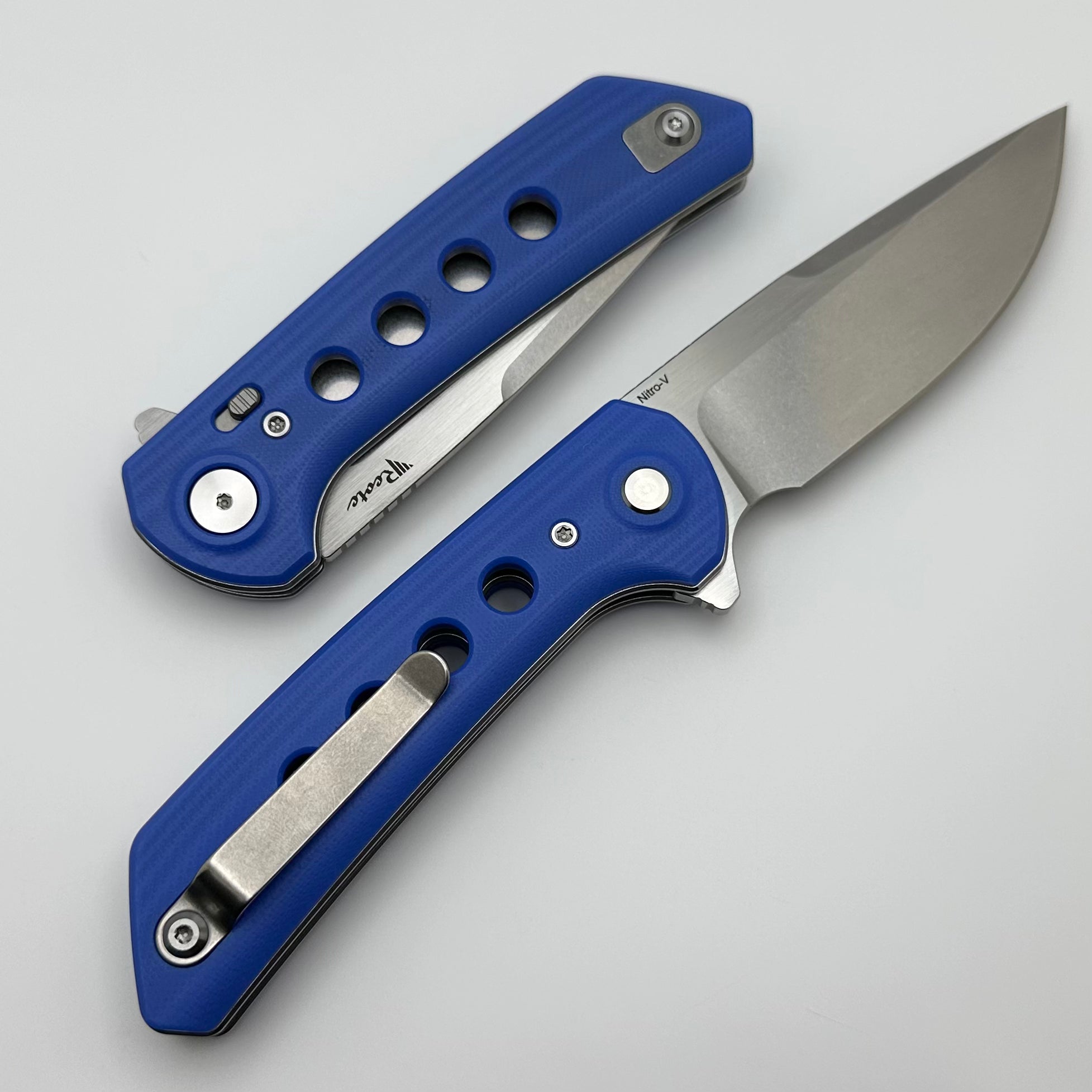 Reate Knives PL-XF Blue G-10 Handles & Stonewash Nitro-V