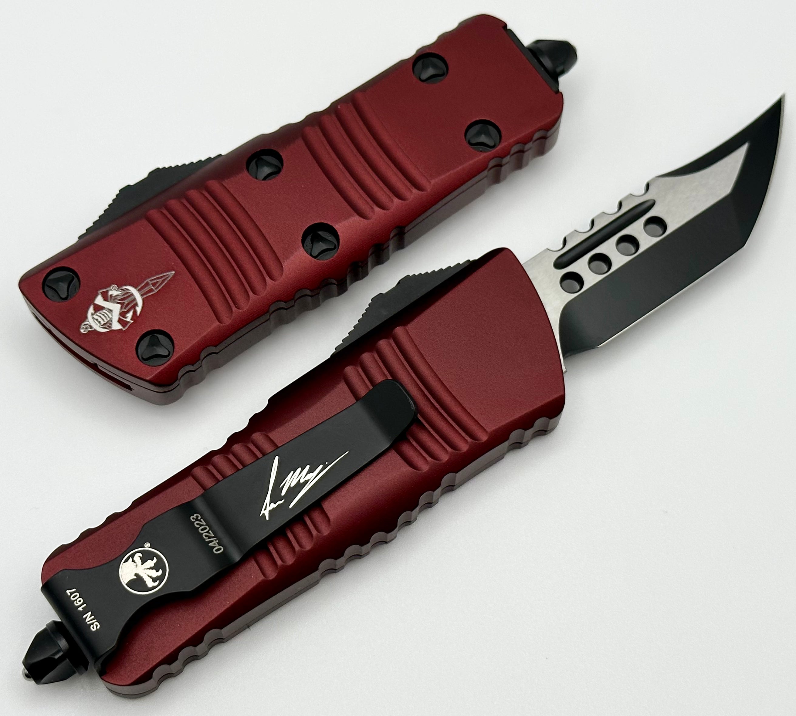 Microtech Mini Troodon Hellhound Merlot Tactical Signature Series 819-1MRS