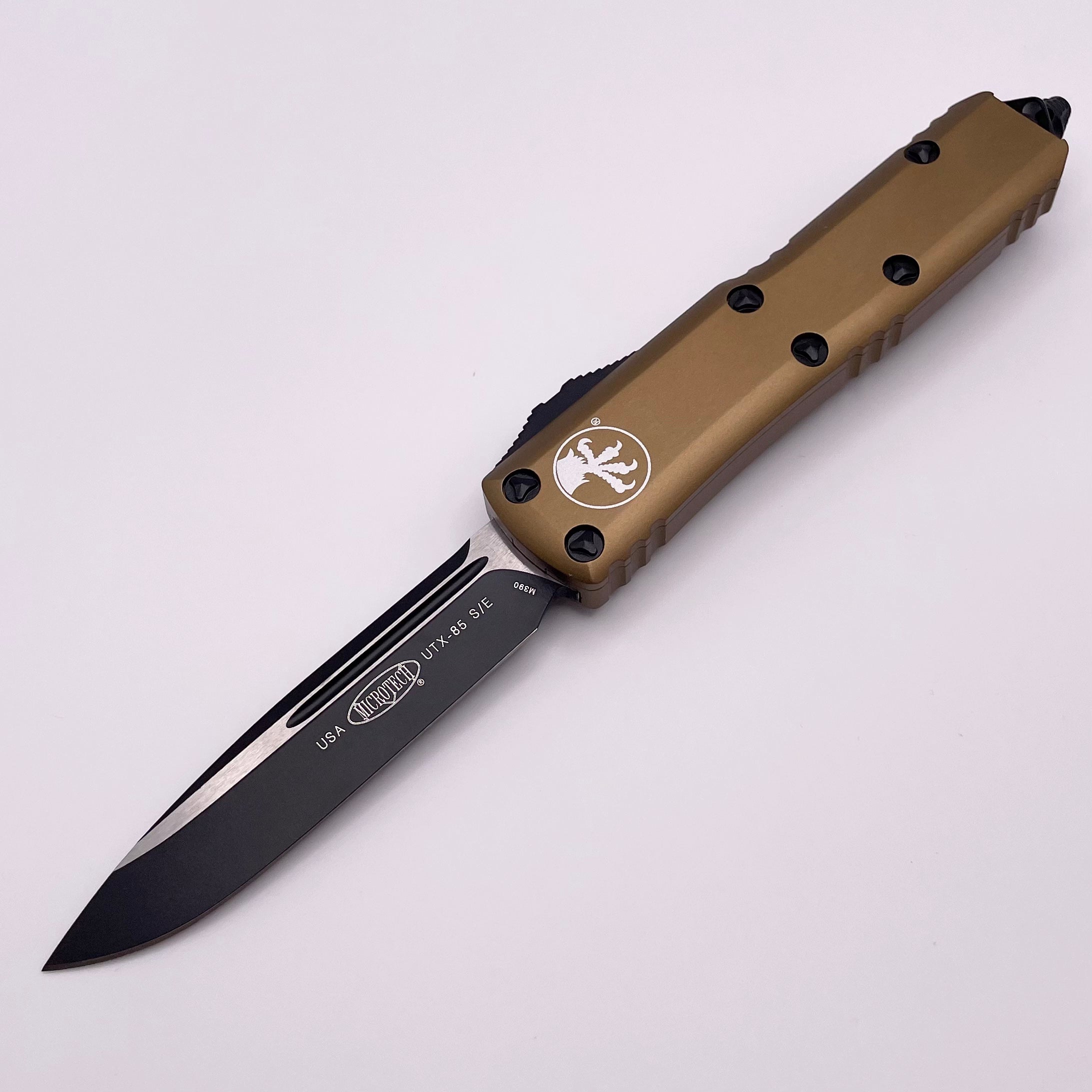 Pre Owned Microtech UTX-85 S/E Black Standard & Tan 231-1TA