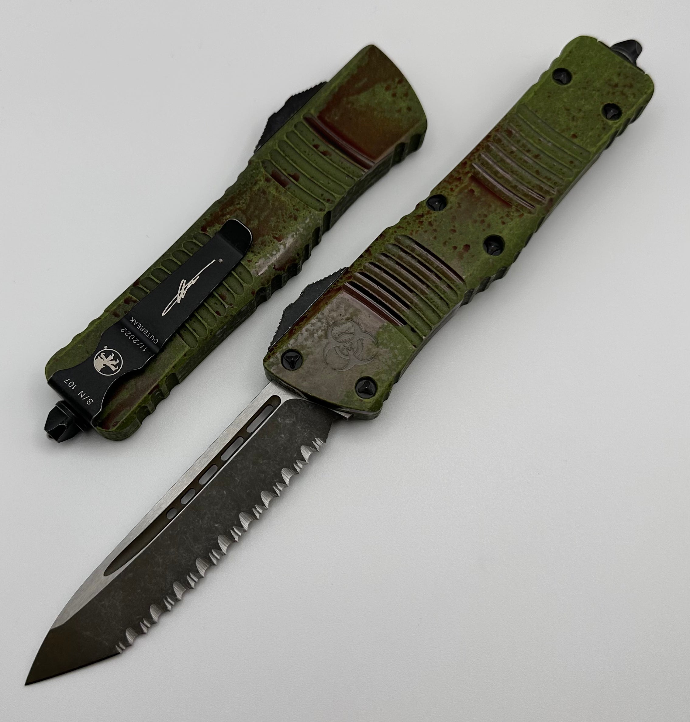 Microtech Combat Troodon Tanto Edge Full Serrated Outbreak 144-3OBDS