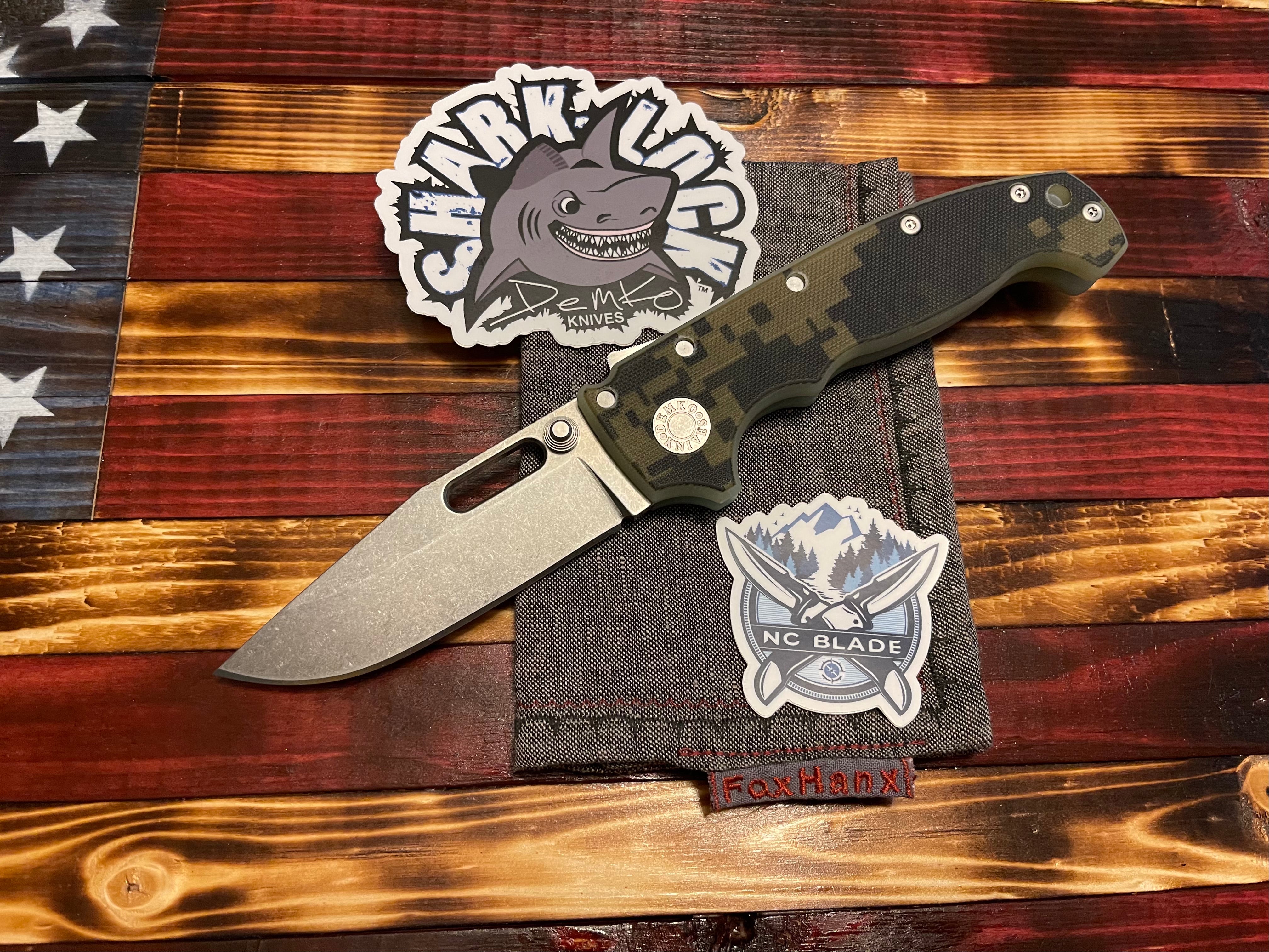 Demko Knives MG AD20 Camo G10 20CV w/ Cut Out