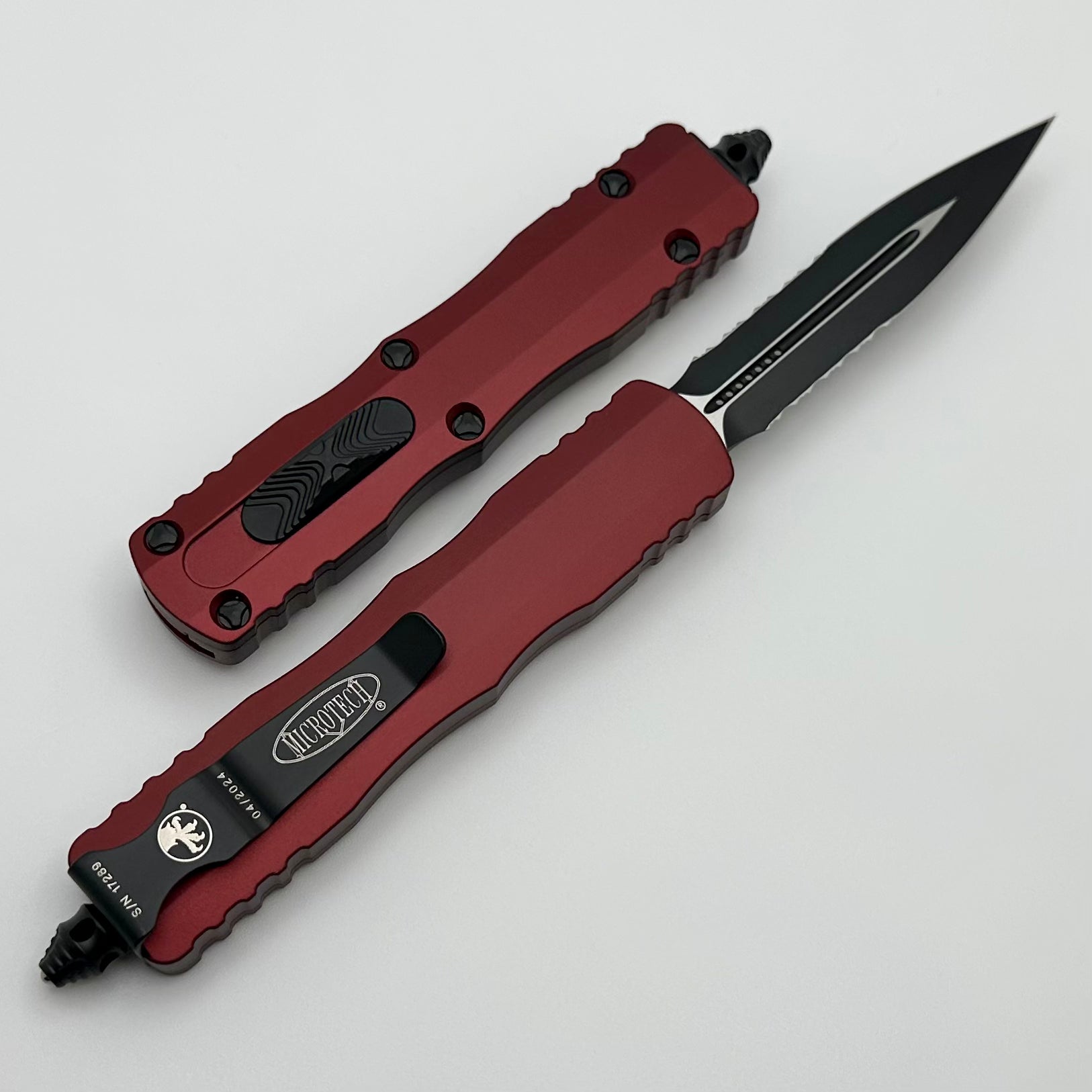 Microtech Dirac D/E Partial Serrated & Merlot 225-2MR