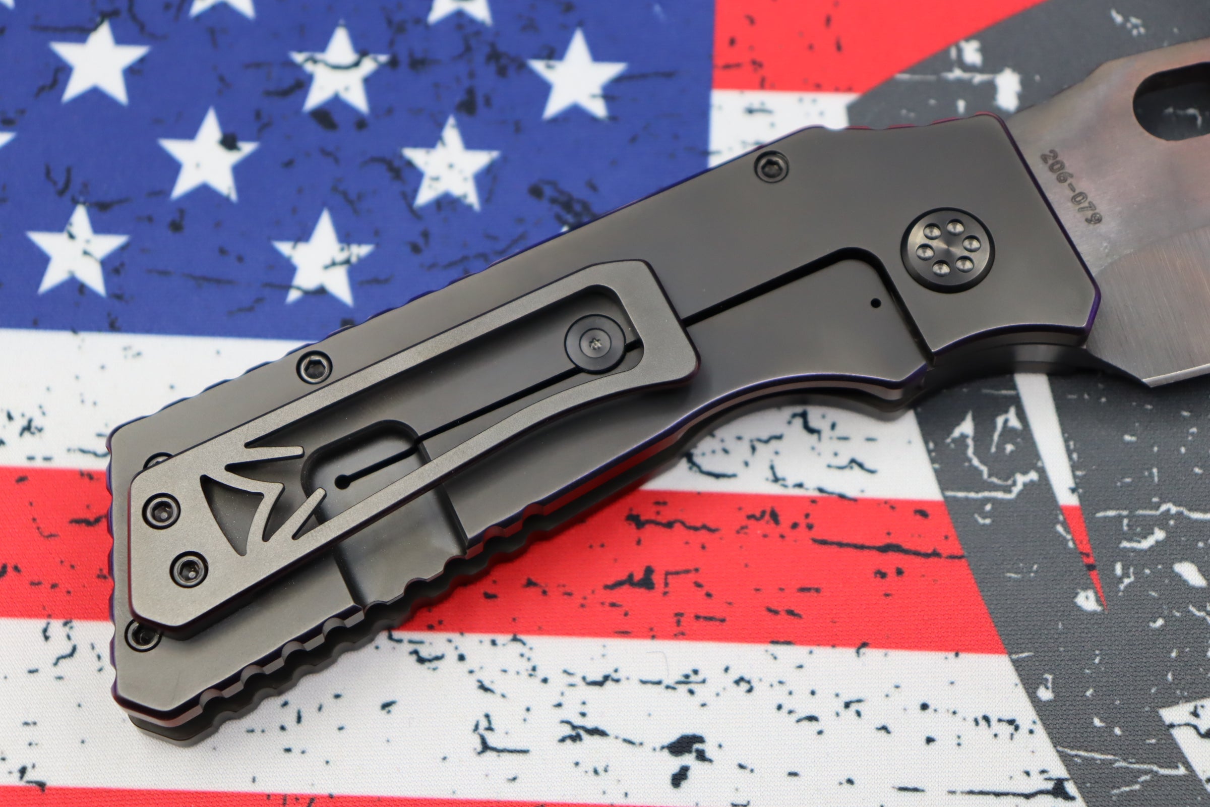 Medford TFF-1 Fat Daddy S35VN Vulcan & PVD w/ Violet Pinstriped Handles w/ PVD Hardware/Clip