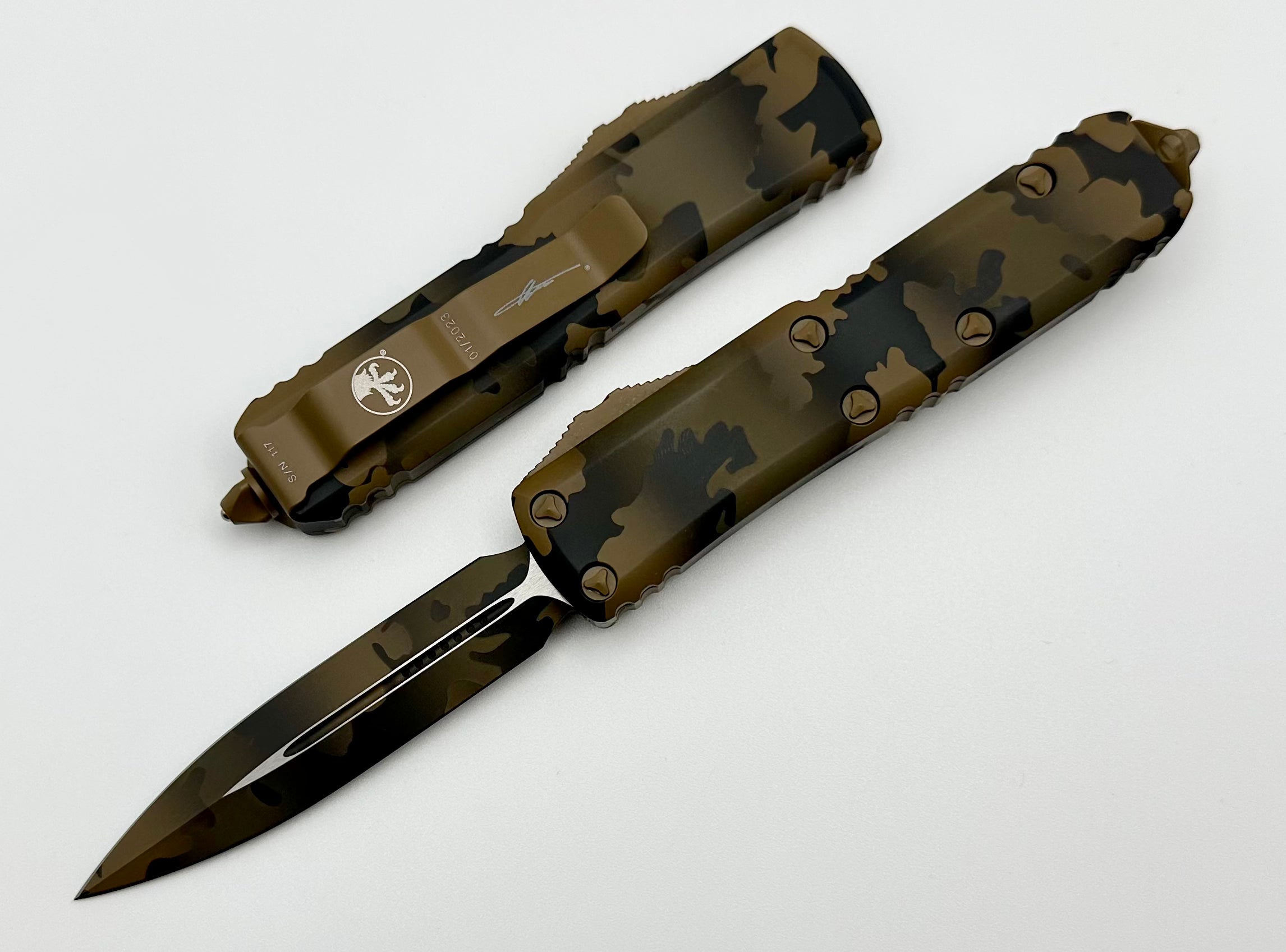 Microtech UTX-85 Double Edge Coyote Camo 232-1CCS