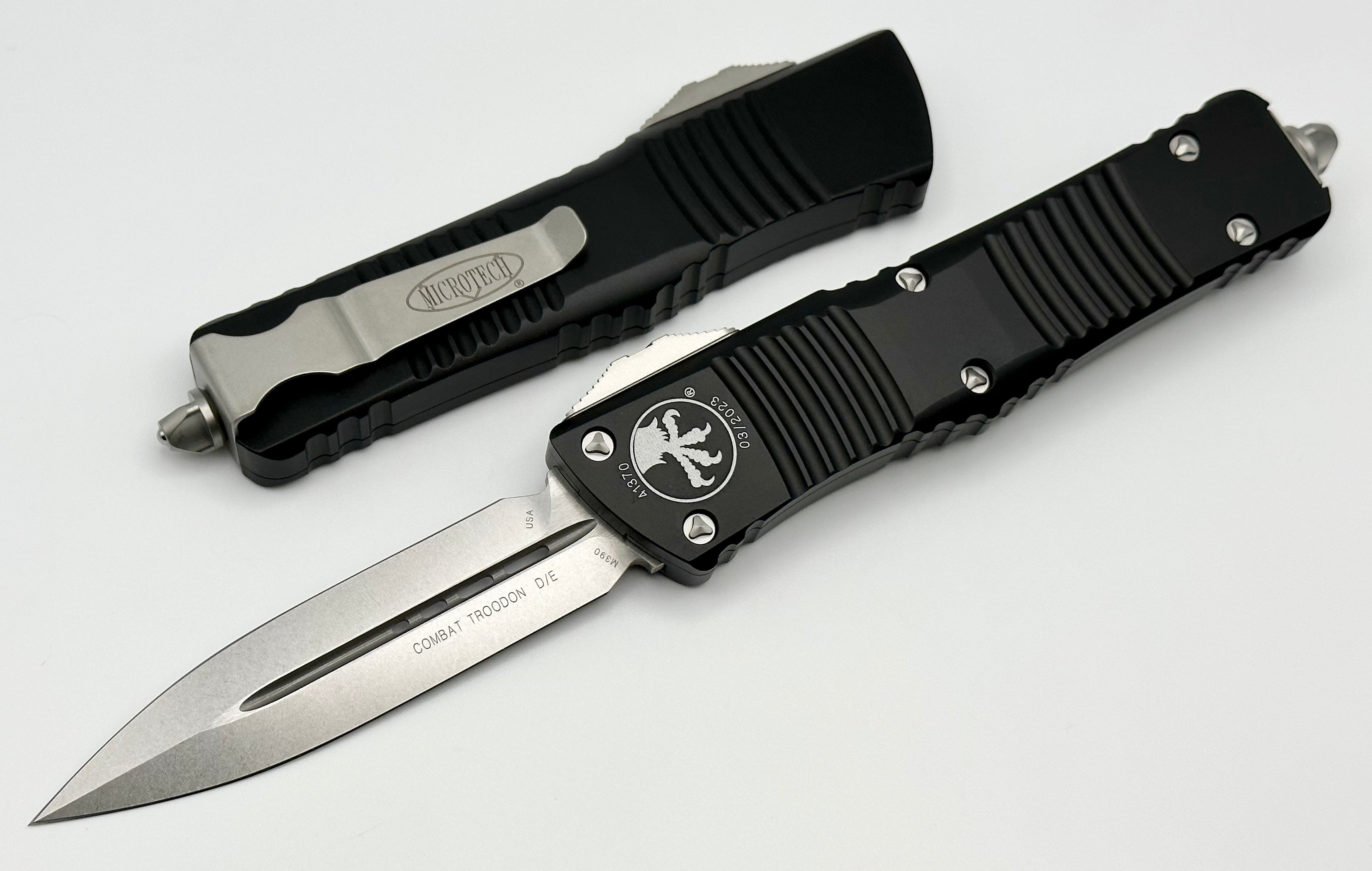 Microtech Combat Troodon Double Edge Stonewash Standard & Black 142-10