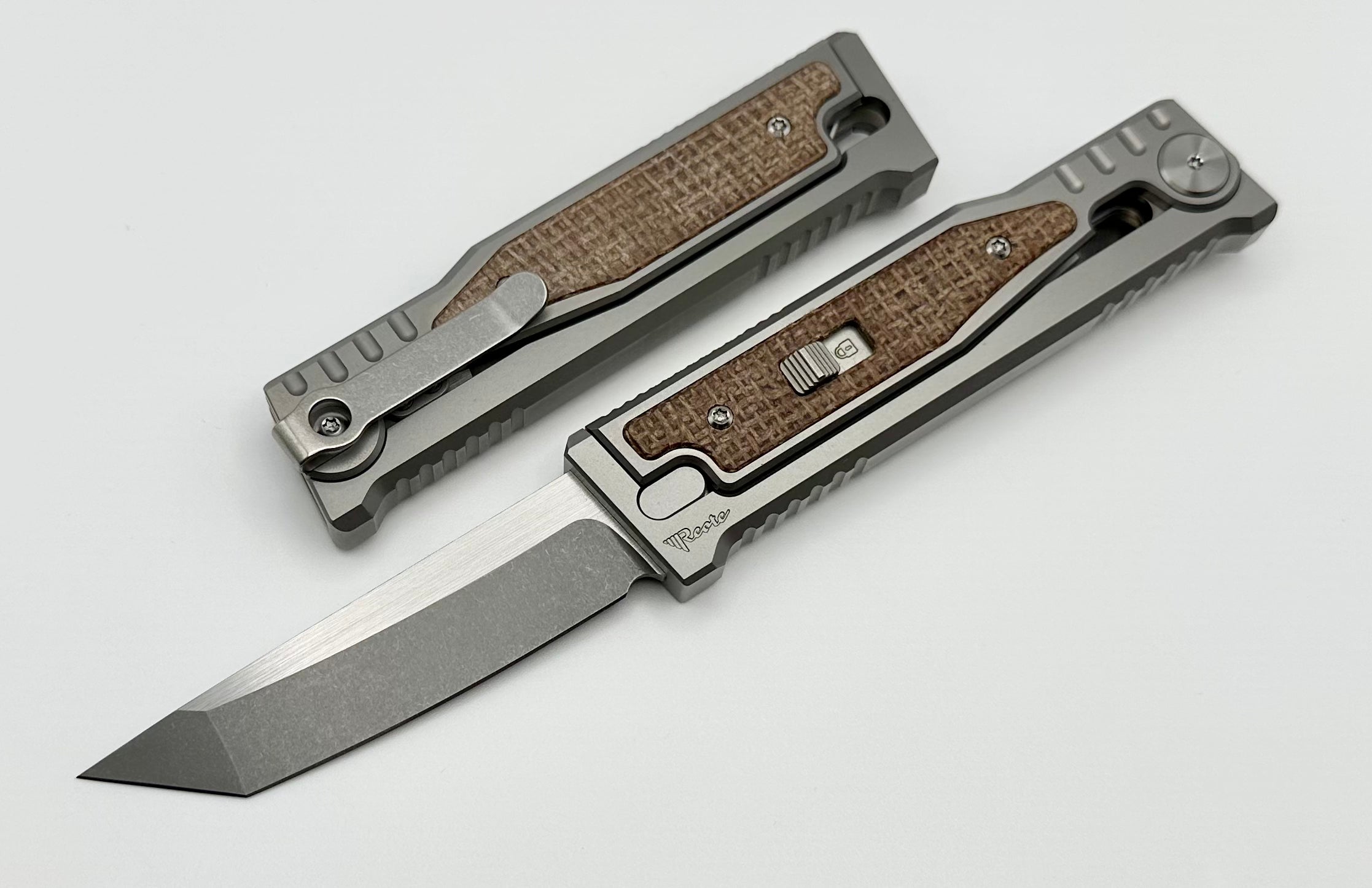 Reate EXO M Burlap Micarta & Two Tone Tanto 3V