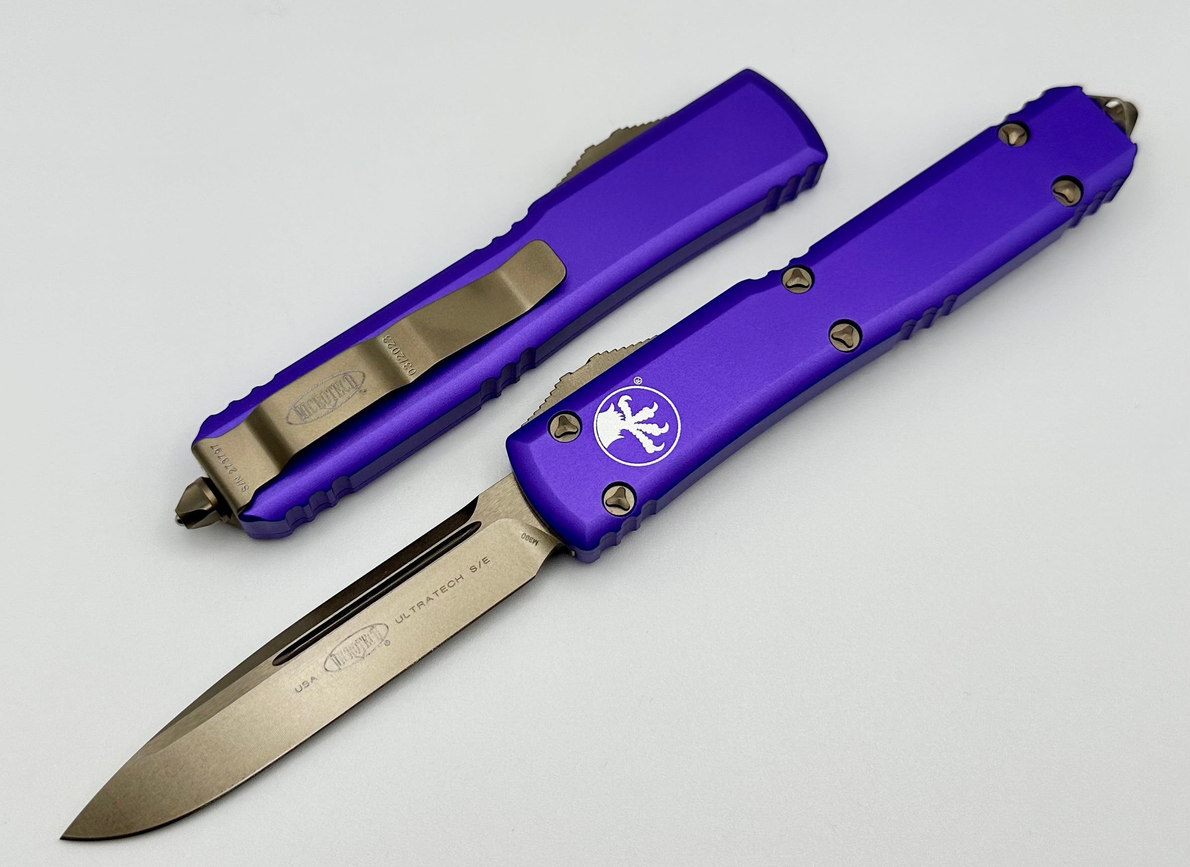 Microtech Ultratech Single Edge Bronze Standard & Purple 121-13PU