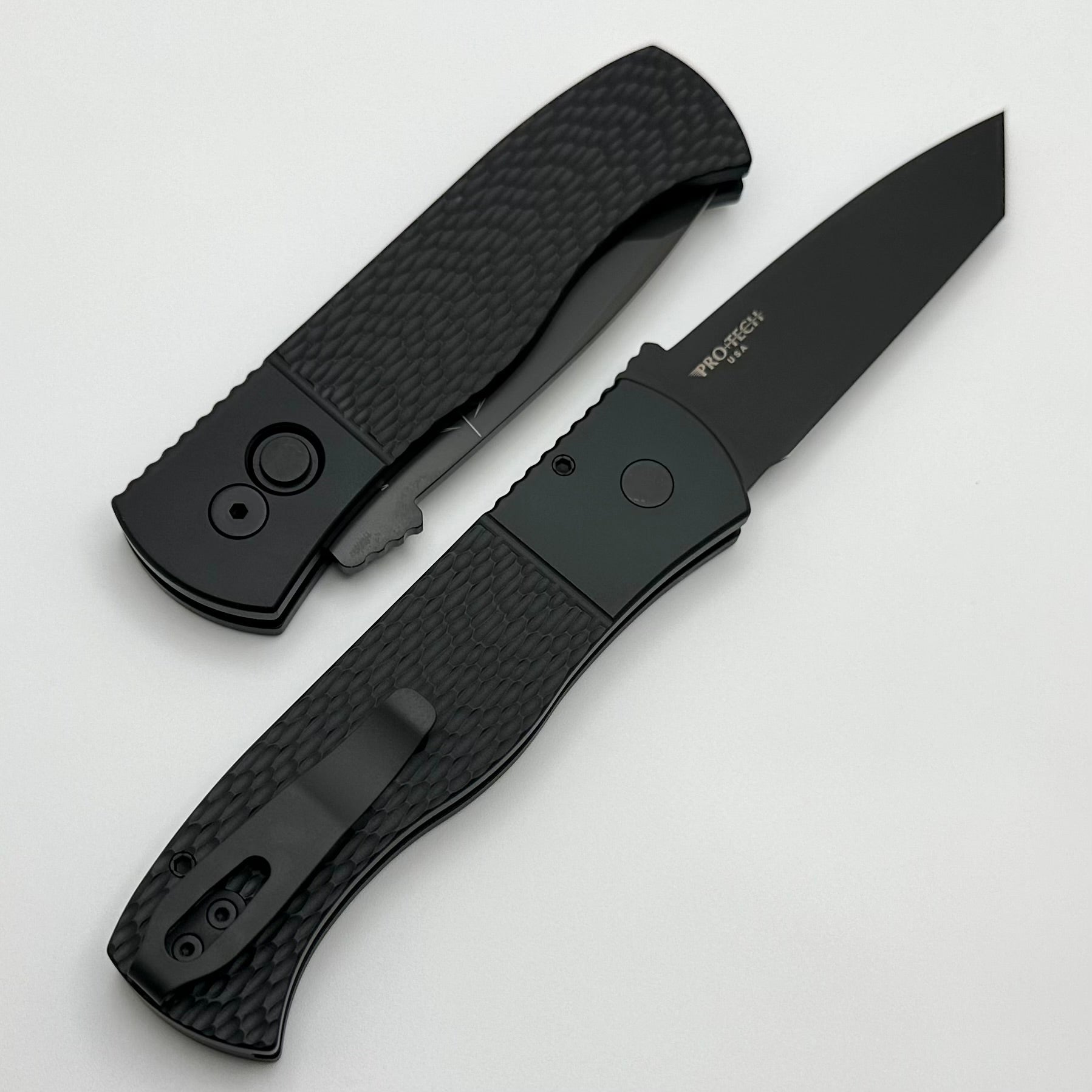 Pro-Tech Emerson CQC7 Auto Textured Black Handle w/ DLC Tanto 154CM E7T06