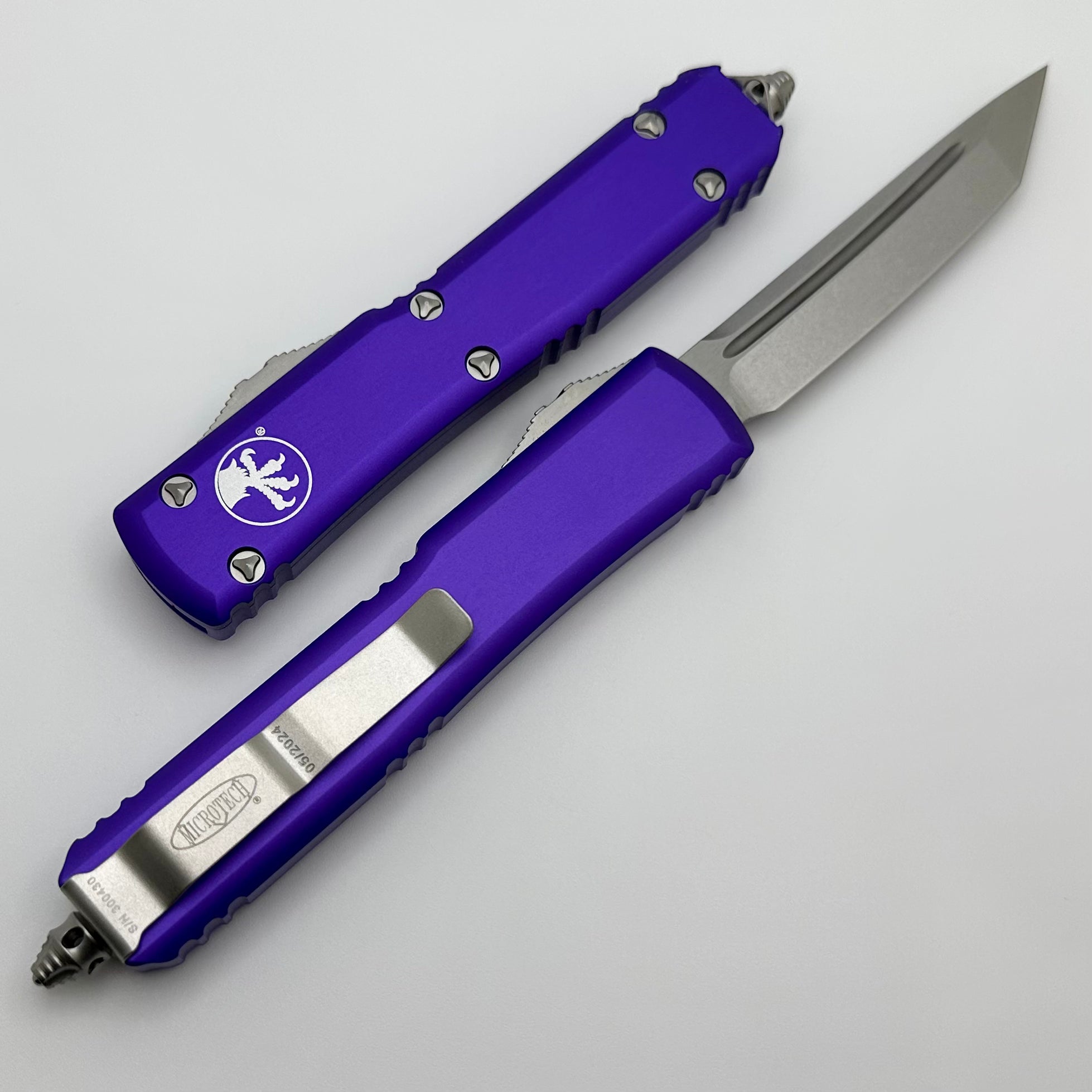 Microtech Ultratech T/E Tanto Stonewash Standard & Purple 123-10PU