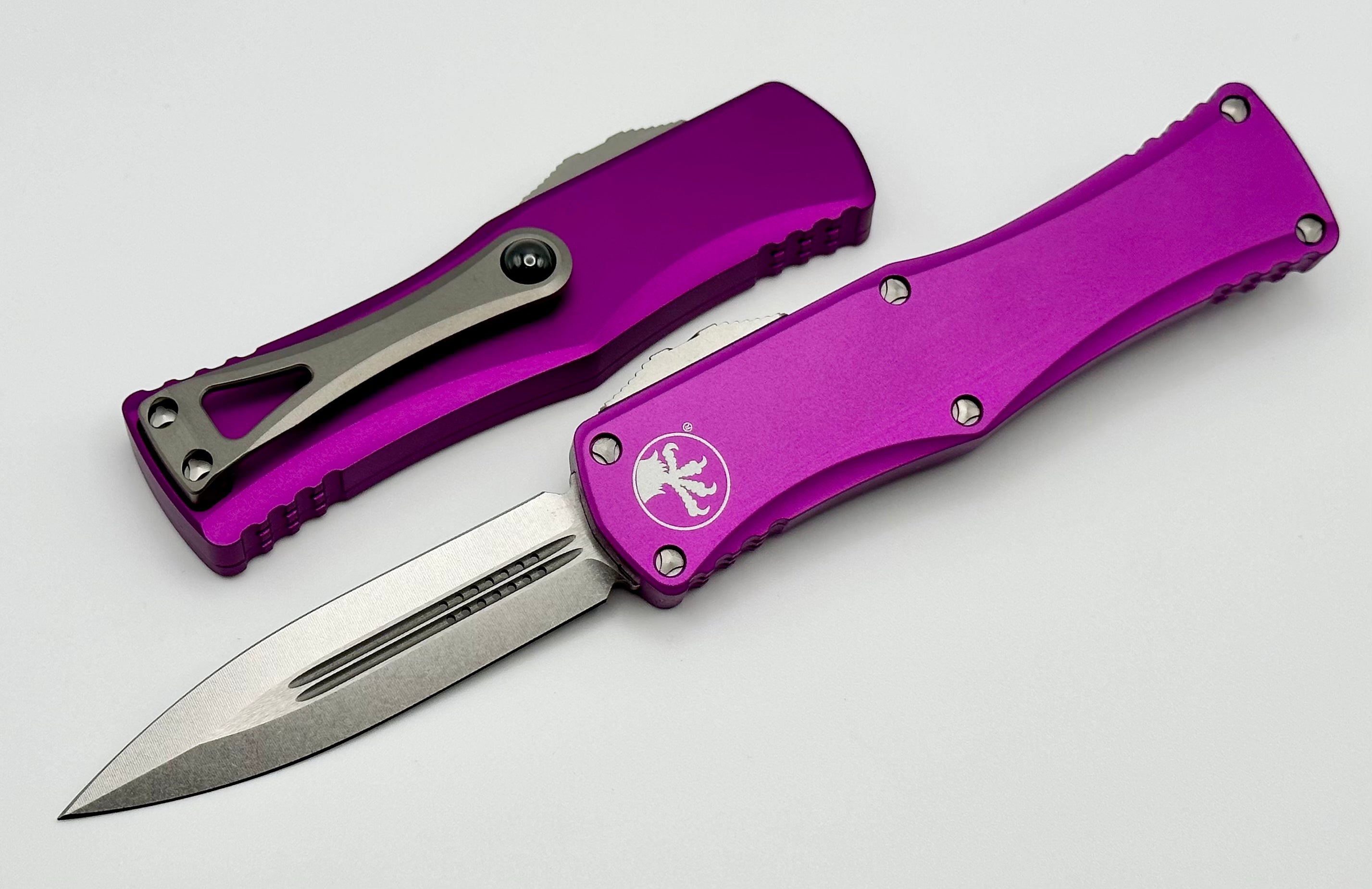 Microtech Hera Double Edge Stonewash Standard & Violet 702-10VI