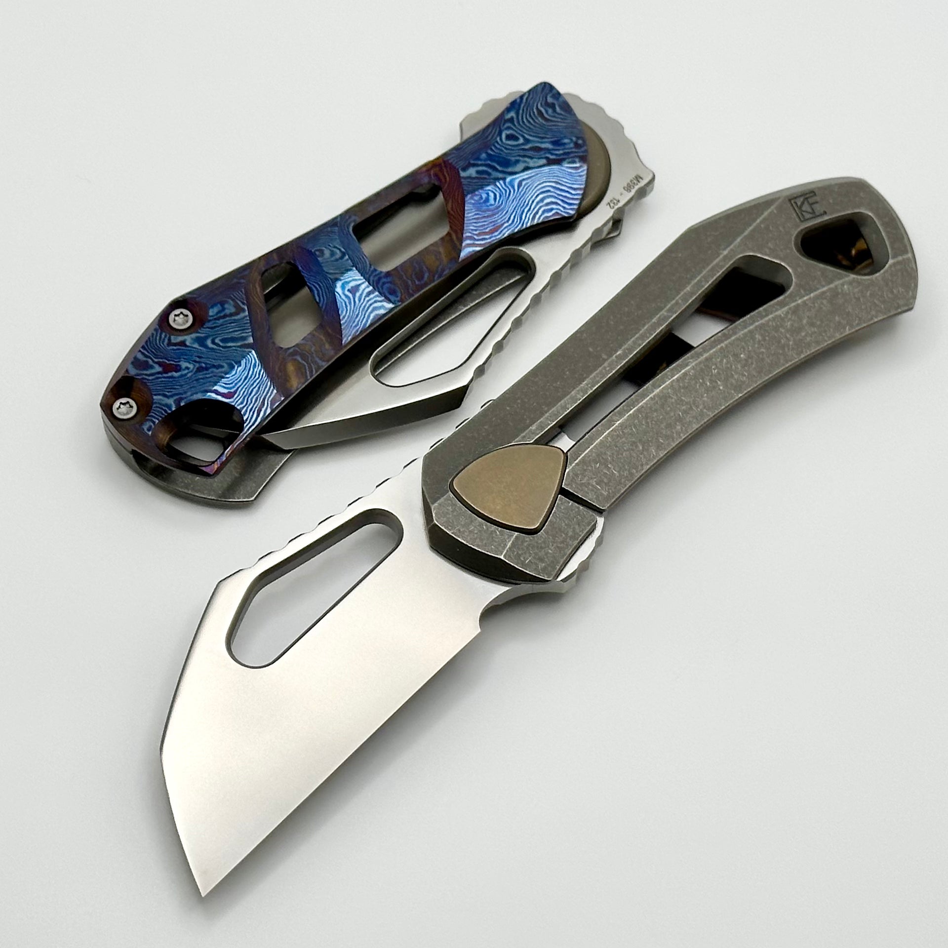 Custom Knife Factory OK Chisel M398 and Titanium/Timascus