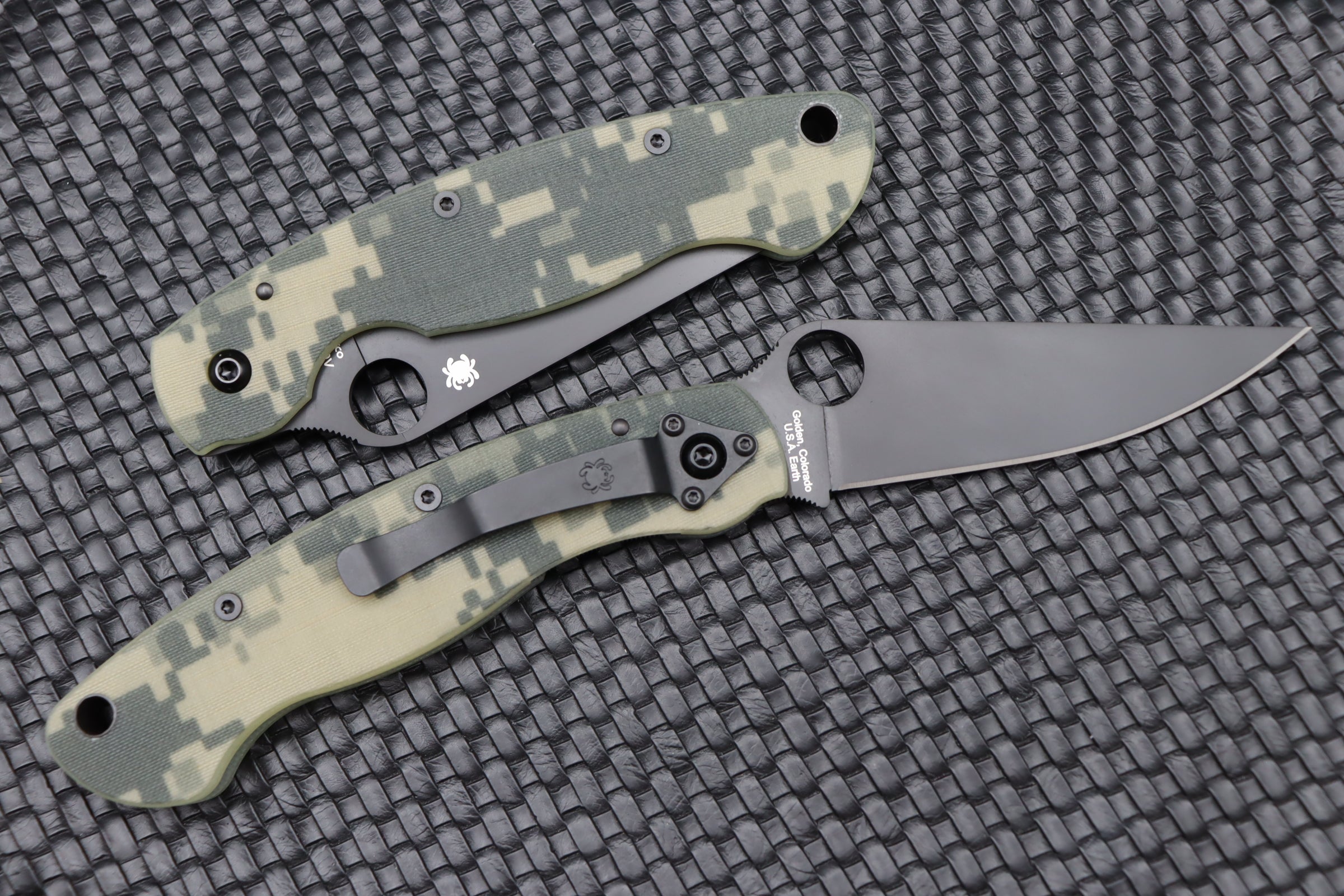 Spyderco Knives Military Camo G-10 & Black CPM-S30V C36GPCMOBK