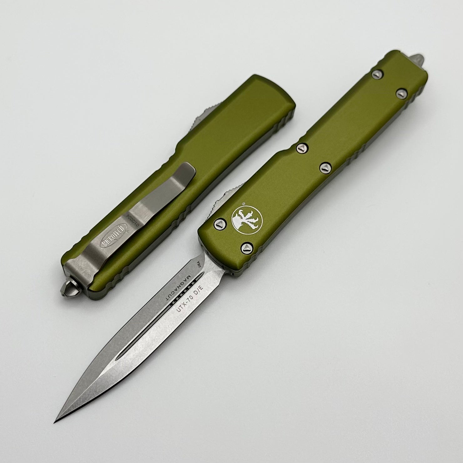 Microtech UTX-70 MAGNACUT Stonewash D/E & OD Green 147-10OD