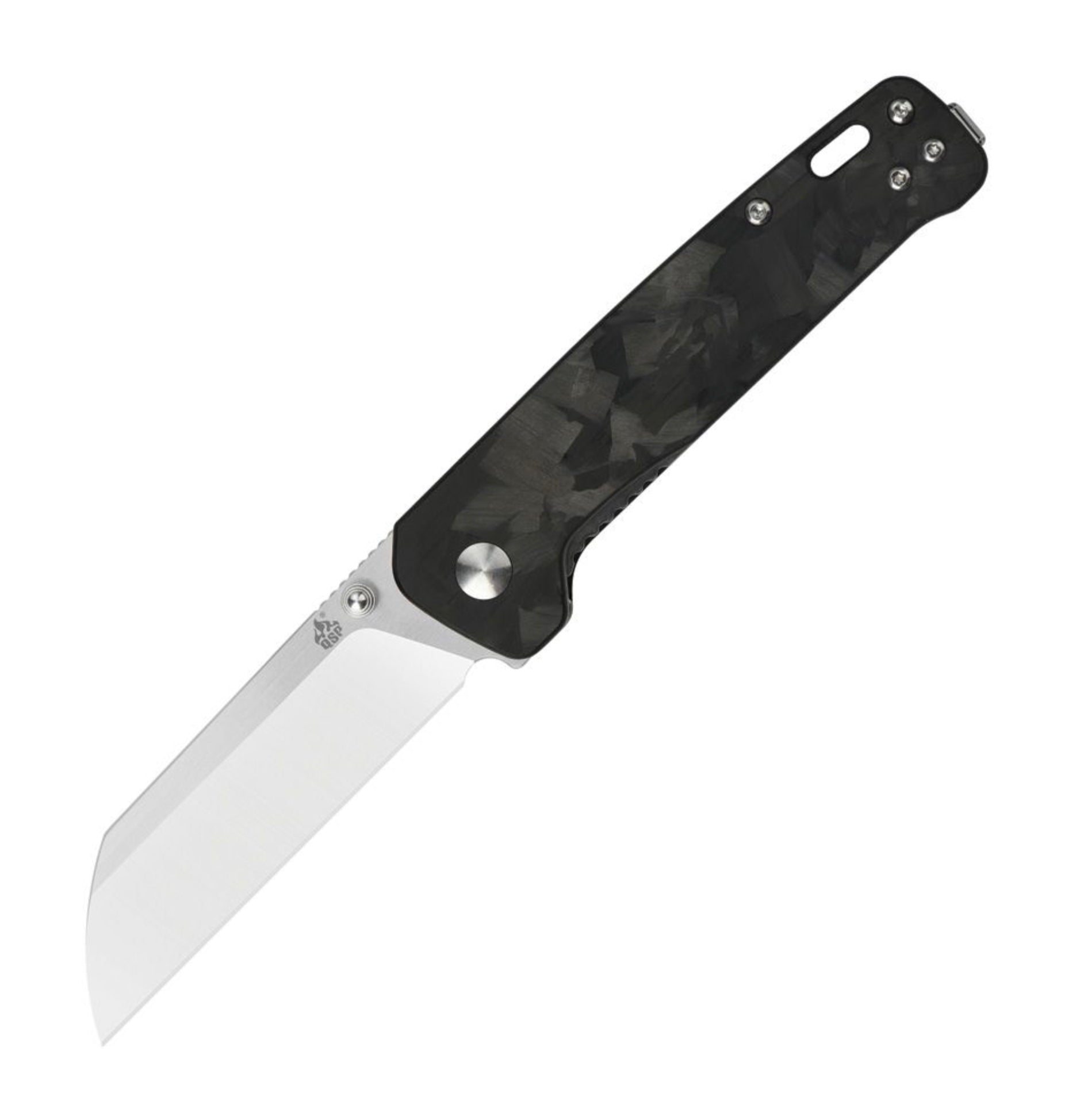 QSP Penguin Black G-10 w/ Shredded Carbon Fiber Overlay & Satin D2 QS130-T