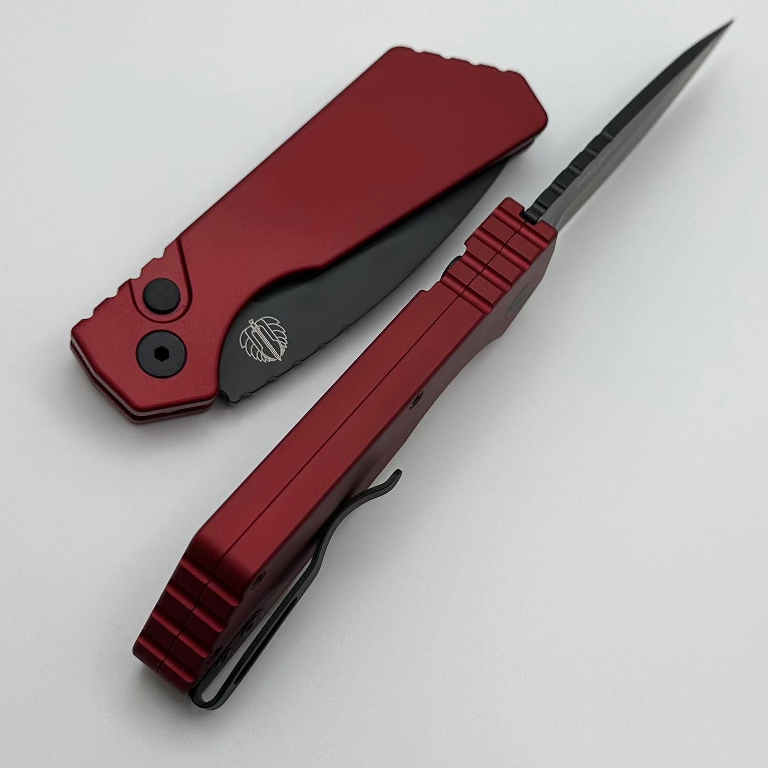 Pro-Tech PT Plus Red Aluminum Handle & DLC MagnaCut Blade PT203-Red