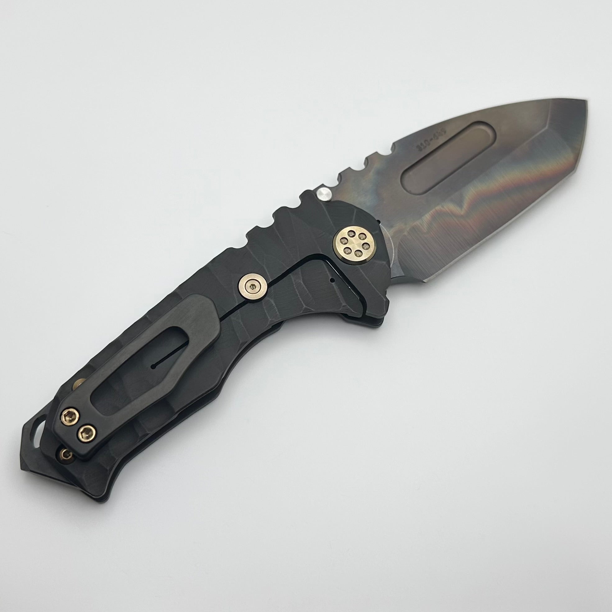 Medford Praetorian Genesis T Black Predator Handles w/ Bronze Hardware & Vulcan Tanto S45VN