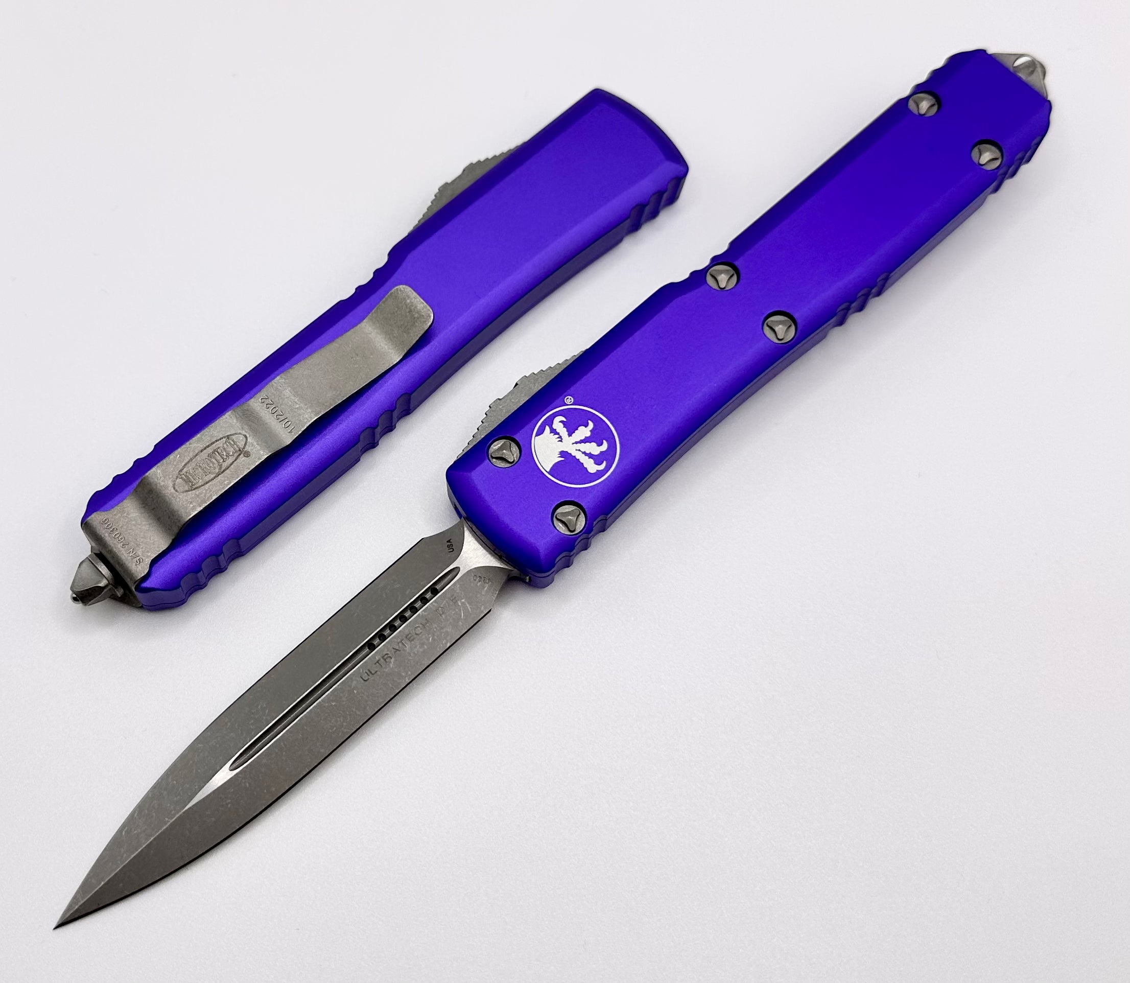 Microtech Ultratech Double Edge Apocalyptic Standard & Purple 122-10APPU