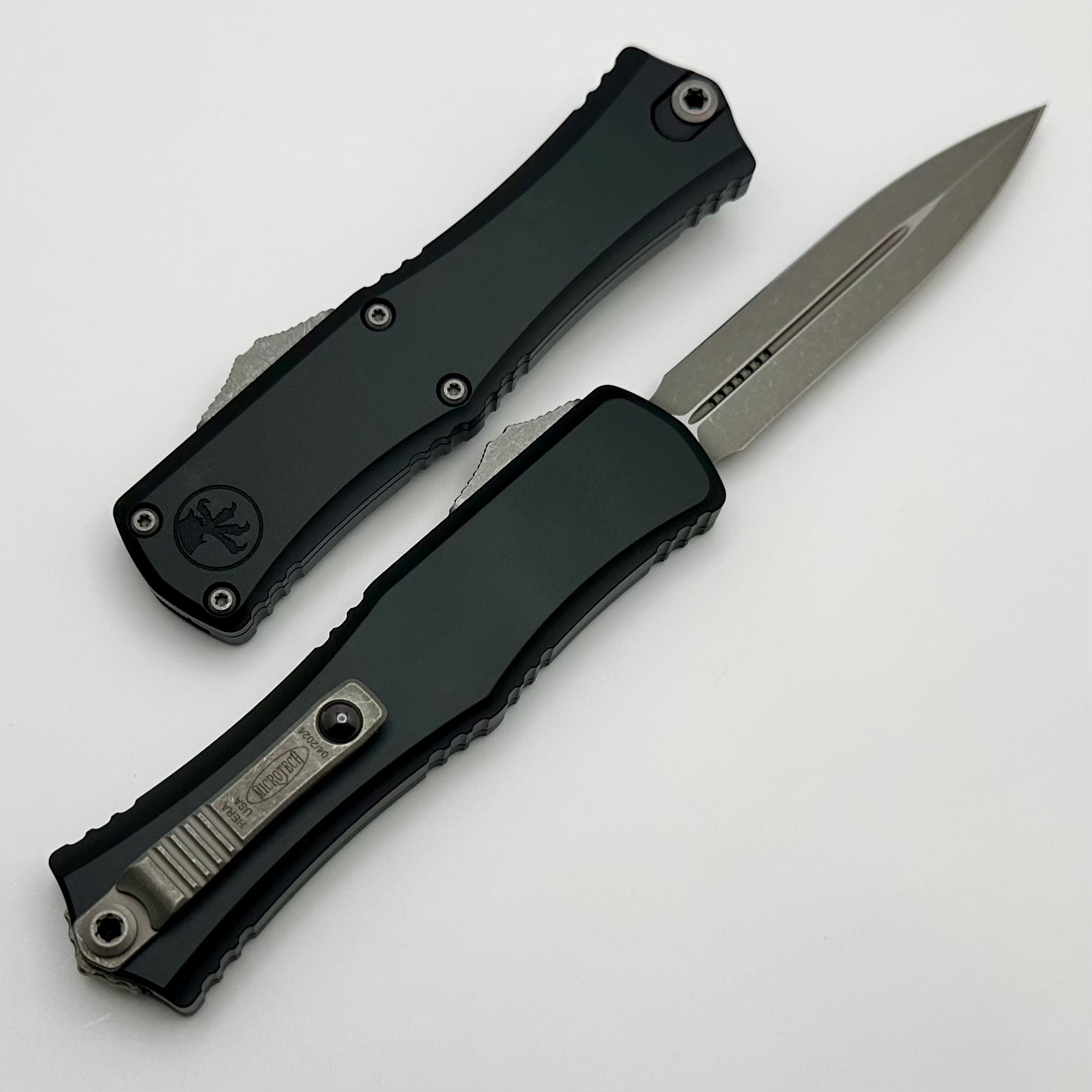 Microtech Knives Mini Hera Apocalyptic Double Edge M390MK w/ Black Handle 1702M-10AP