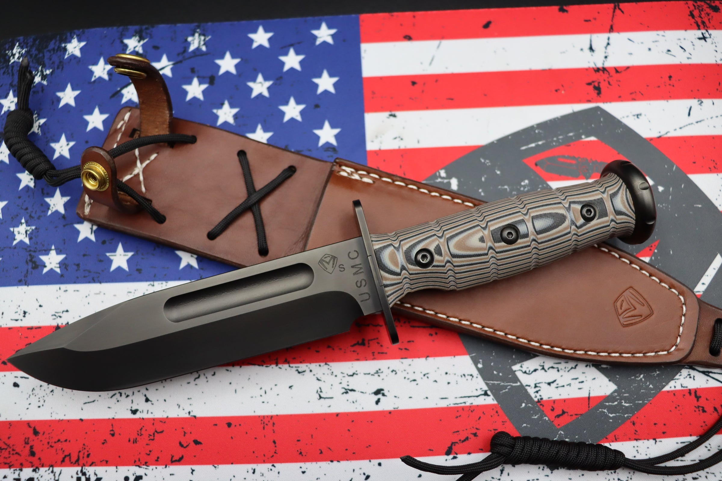 Medford Knife USMC Fighter Fixed Blade CPM-S35VN PVD & G-10