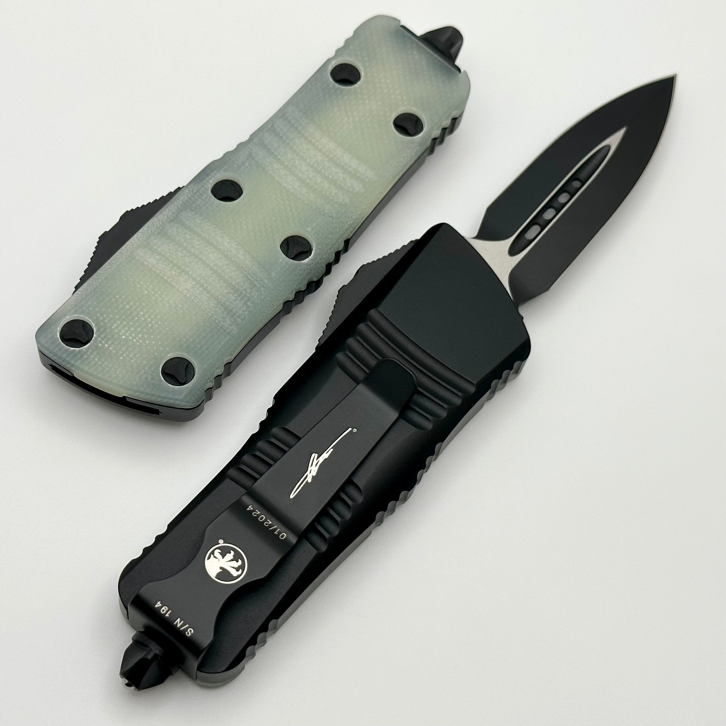 Microtech Troodon Mini D/E Jade Green G10 Top Signature Series 238-1GTJGS