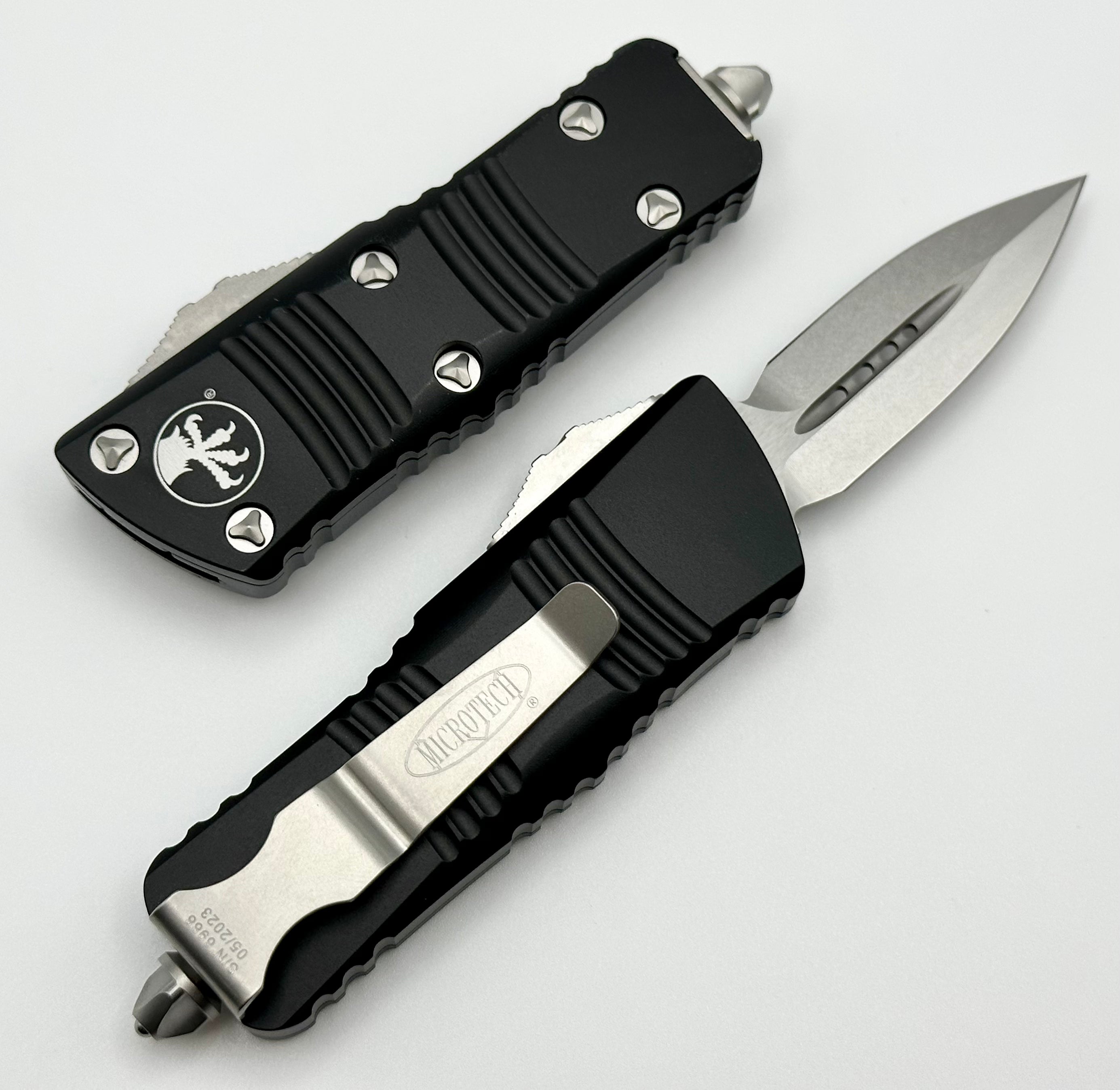 Microtech Mini Troodon Double Edge D/E Stonewash & Black 238-10