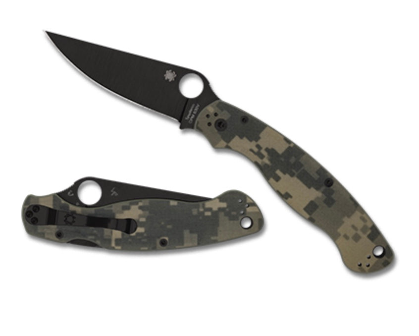 Spyderco Knives Military 2 Camo G-10 & DLC CPM-S30V C36GPCMOBK2